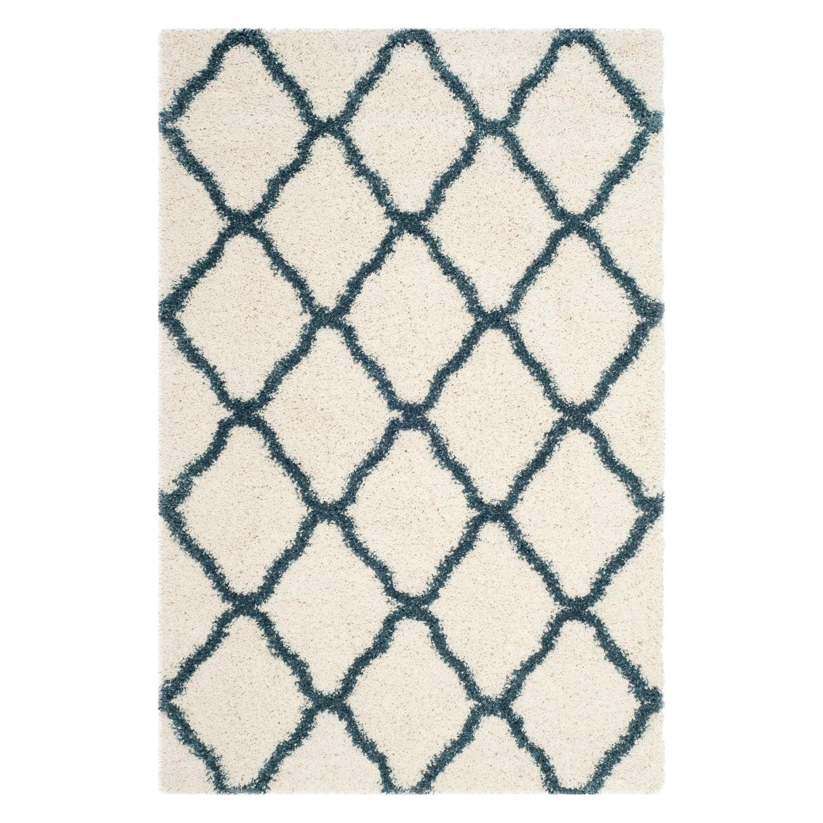 Hudson Shag SGH283 Power Loomed Indoor Accent Rug - Ivory/Steel Blue - 3'x5' - Safavieh.