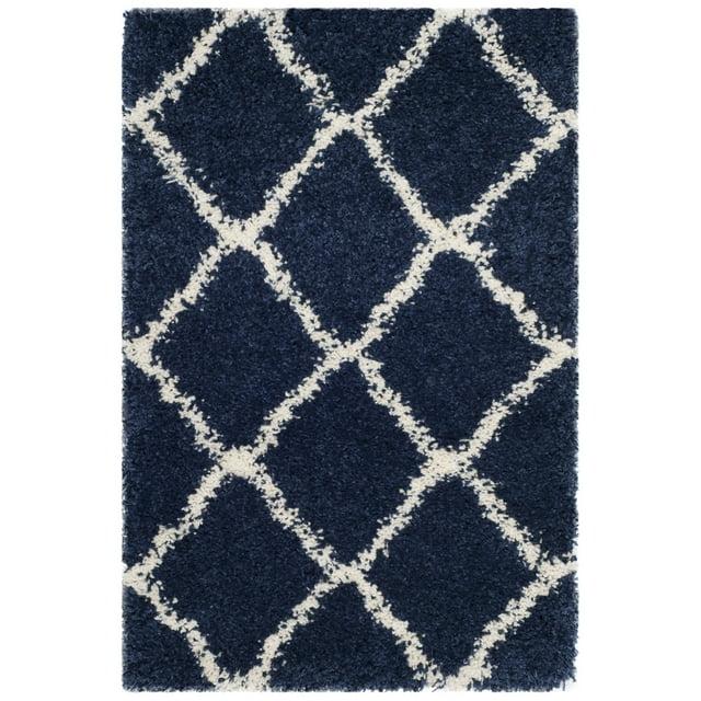 Hudson Shag SGH283 Power Loomed Indoor Accent Rug - Navy/Ivory - 2'3"x3'9" - Safavieh.