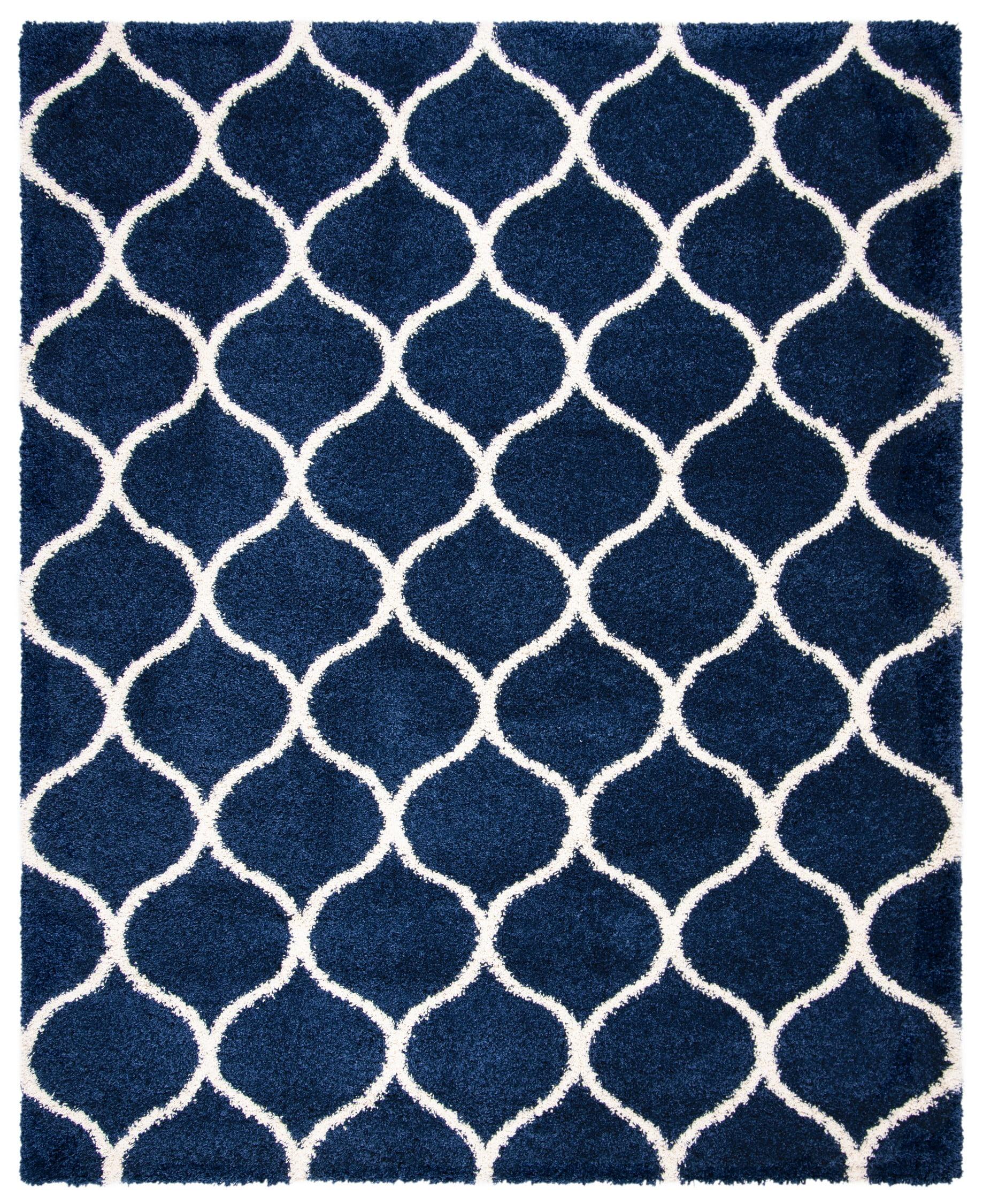 Hudson Shag SGH280 Power Loomed Indoor Area Rug - Navy/Ivory - 11'x15' - Safavieh.