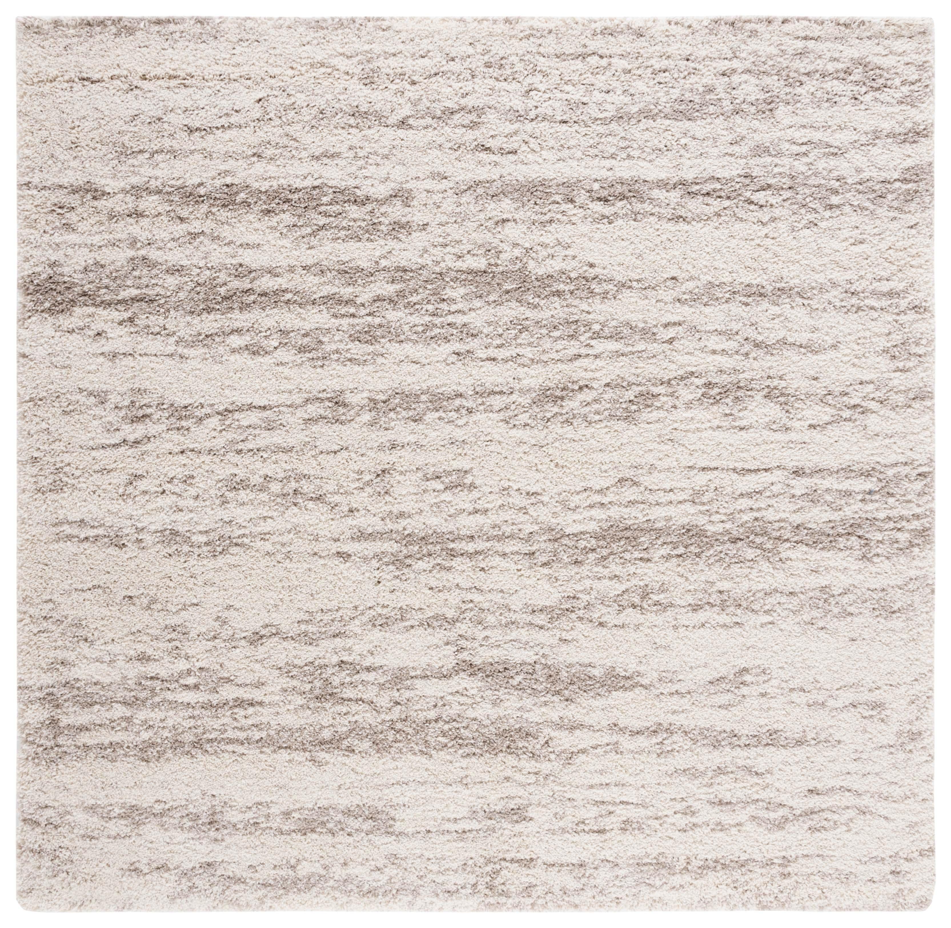 SAFAVIEH Hudson Jack Abstract Shag Area Rug, Ivory/Beige, 3' x 3' Square