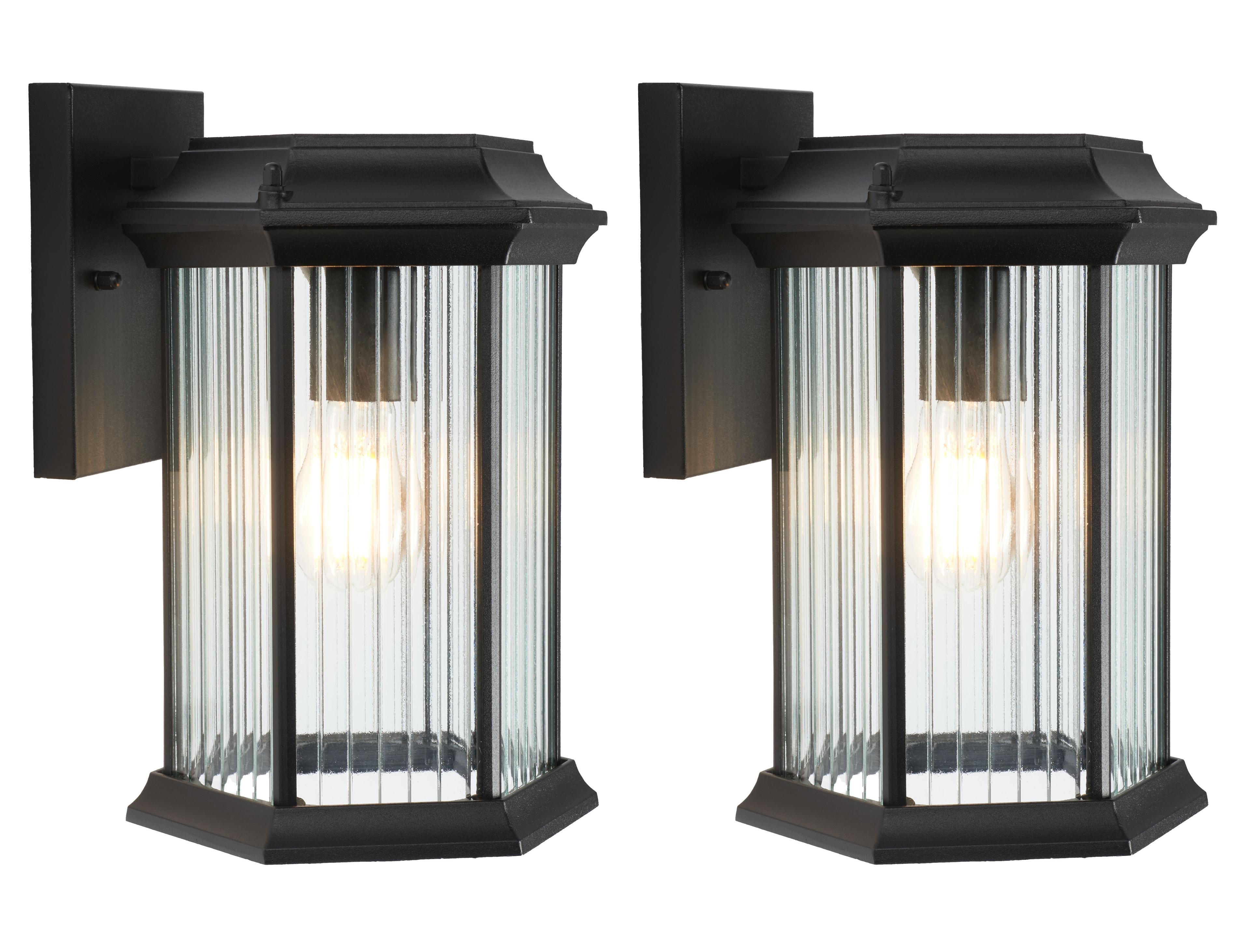 Hylan Outdoor Wall Sconce Lights (Set of 2) - Black - Safavieh.