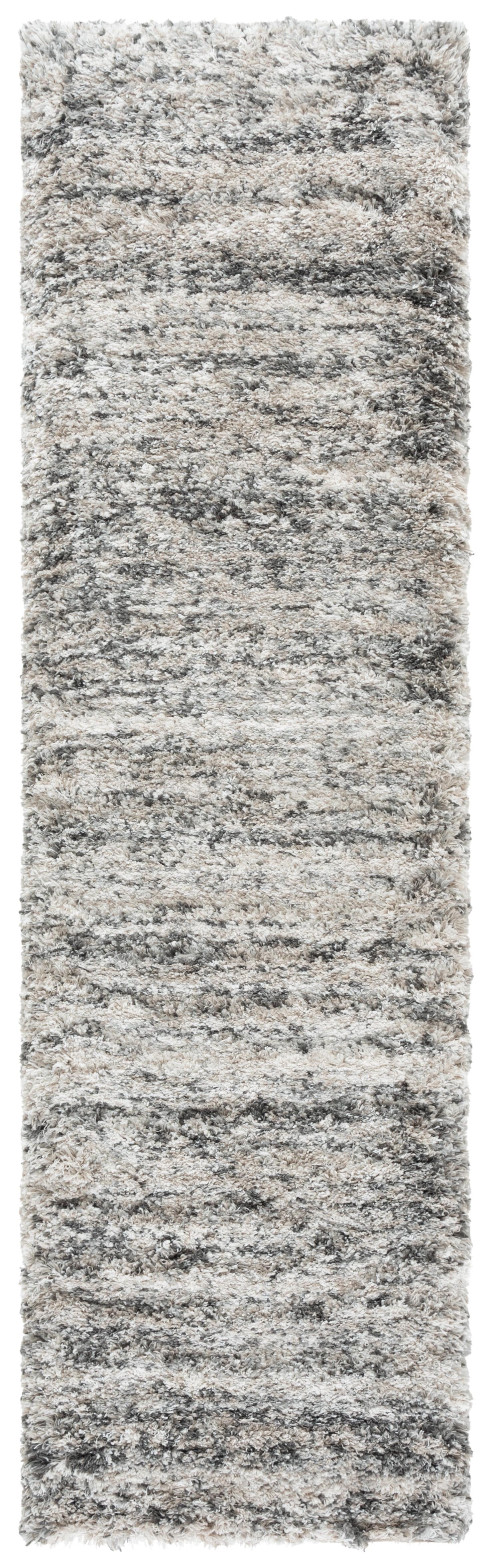 Iceland Shag ISG519 Power Loomed Runner Rug - Cream/Grey - 2'x8' - Safavieh