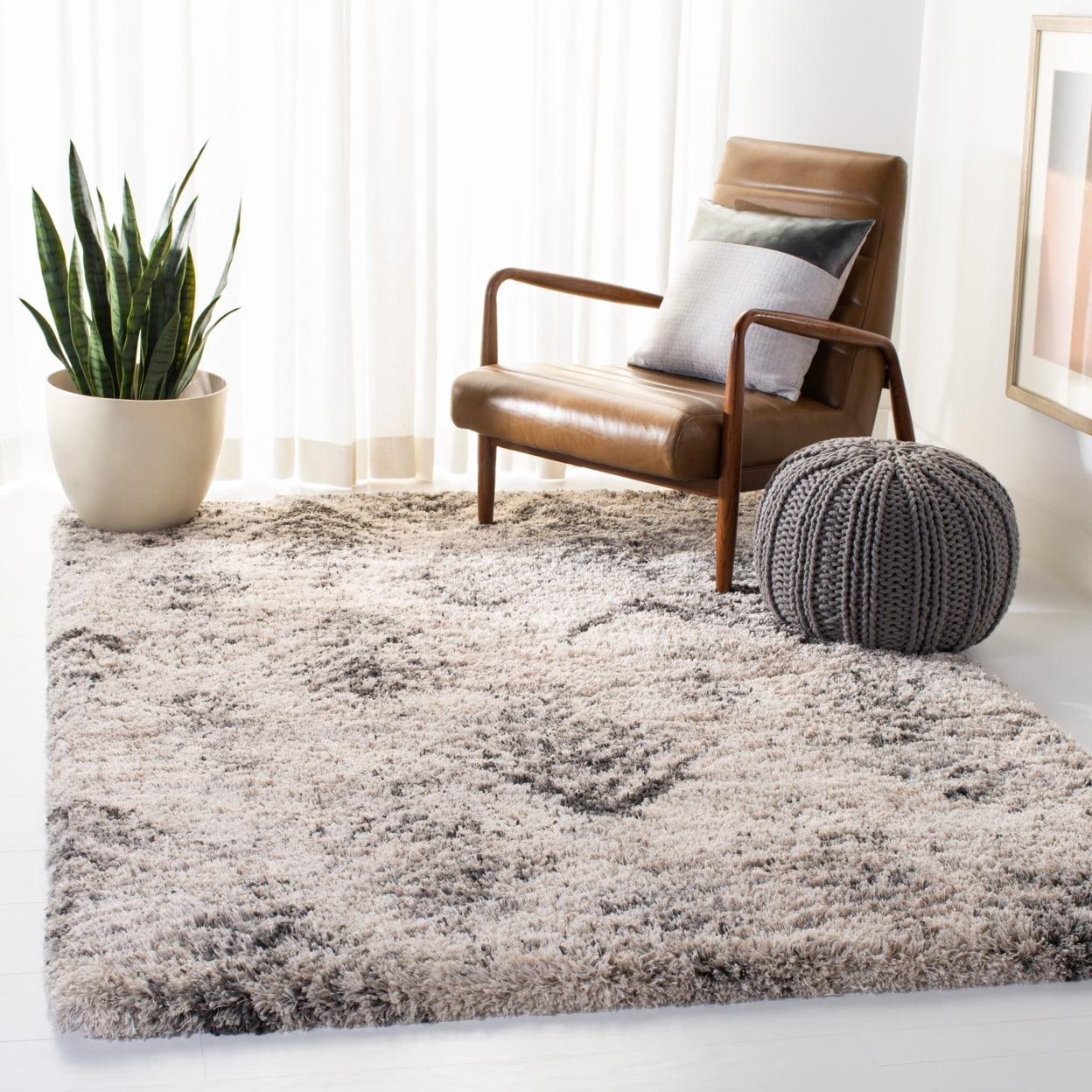 Iceland Shag ISG514 Power Loomed Accent Rug - Cream/Grey - 2'x3' - Safavieh