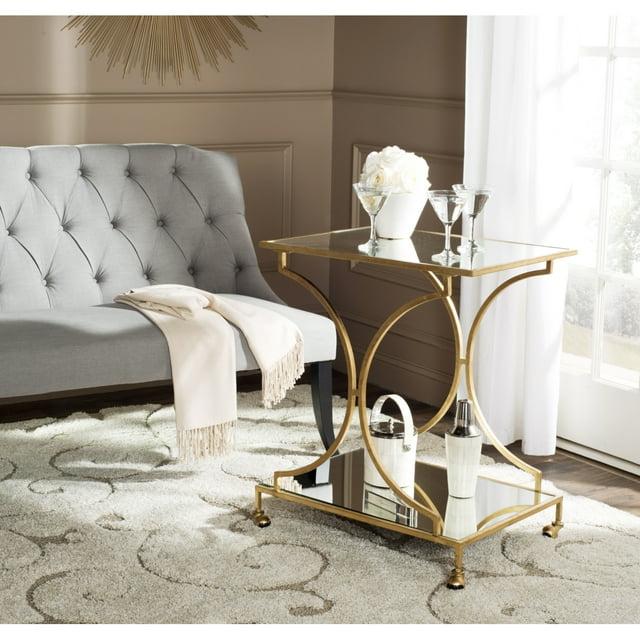 Ignatius Bar Cart - FOX2555B - Gold/Mirror - Safavieh