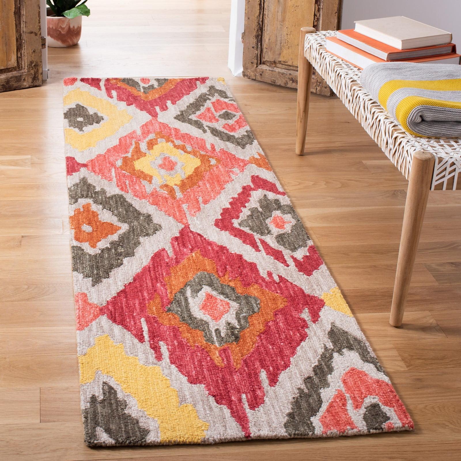 Ikat IKT337 Hand Tufted Runner Rug - Beige/Pink - 2'3"x8' - Safavieh.