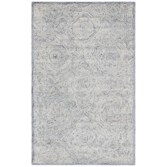 Ikat IKT506 Hand Tufted Area Rug - Silver - 9'x12' - Safavieh
