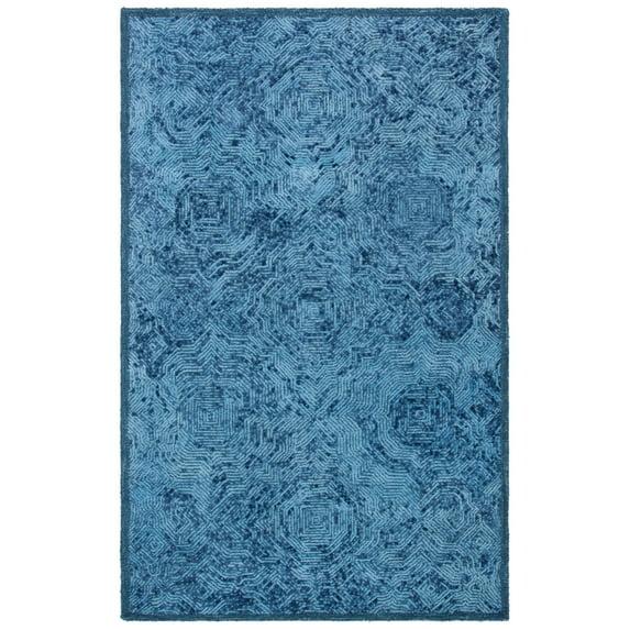 Ikat IKT506 Hand Tufted Accent Rug - Dark Blue - 3'x5' - Safavieh