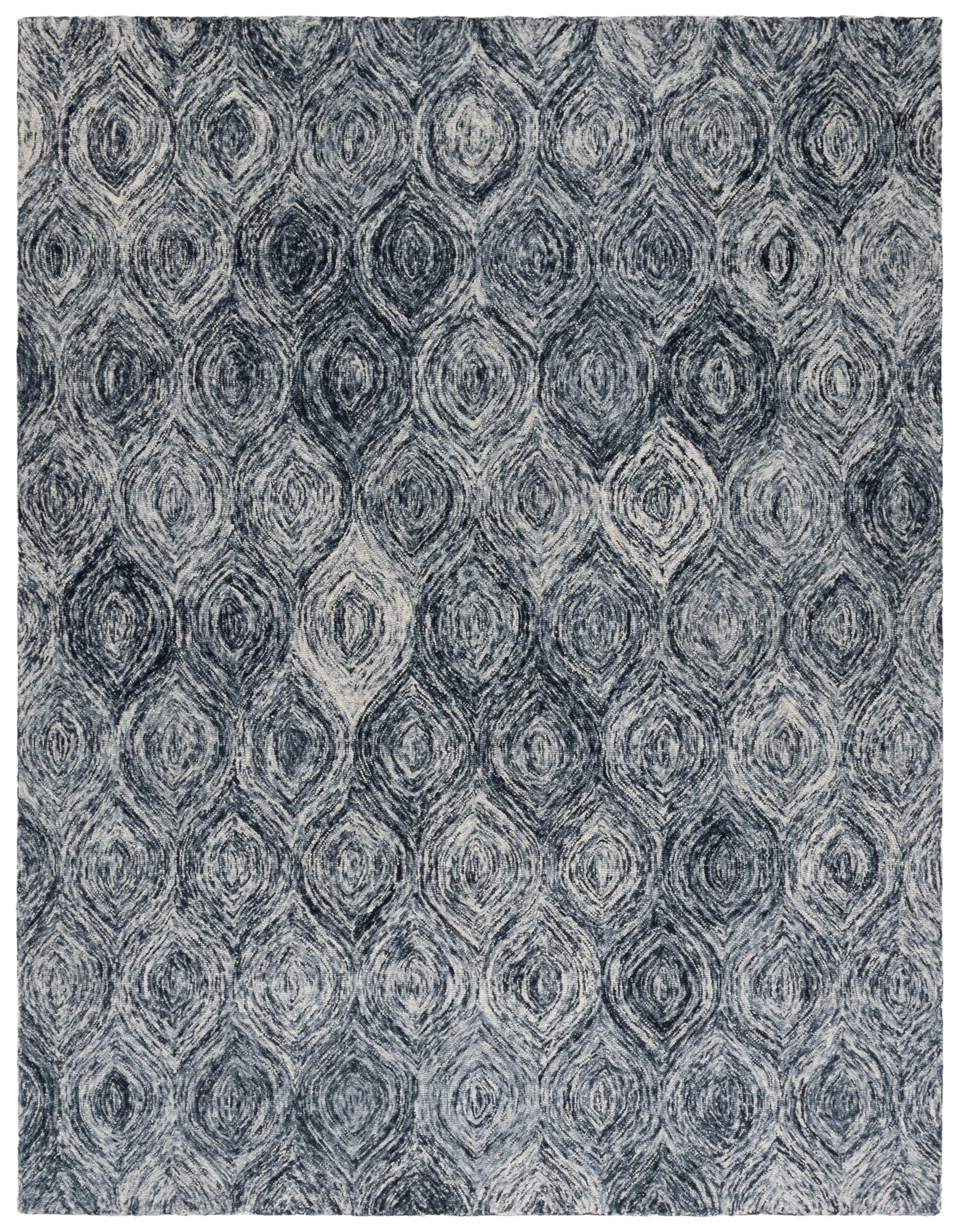 SAFAVIEH Ikat Kim Geometric Wool Area Rug, Grey, 9' x 12'