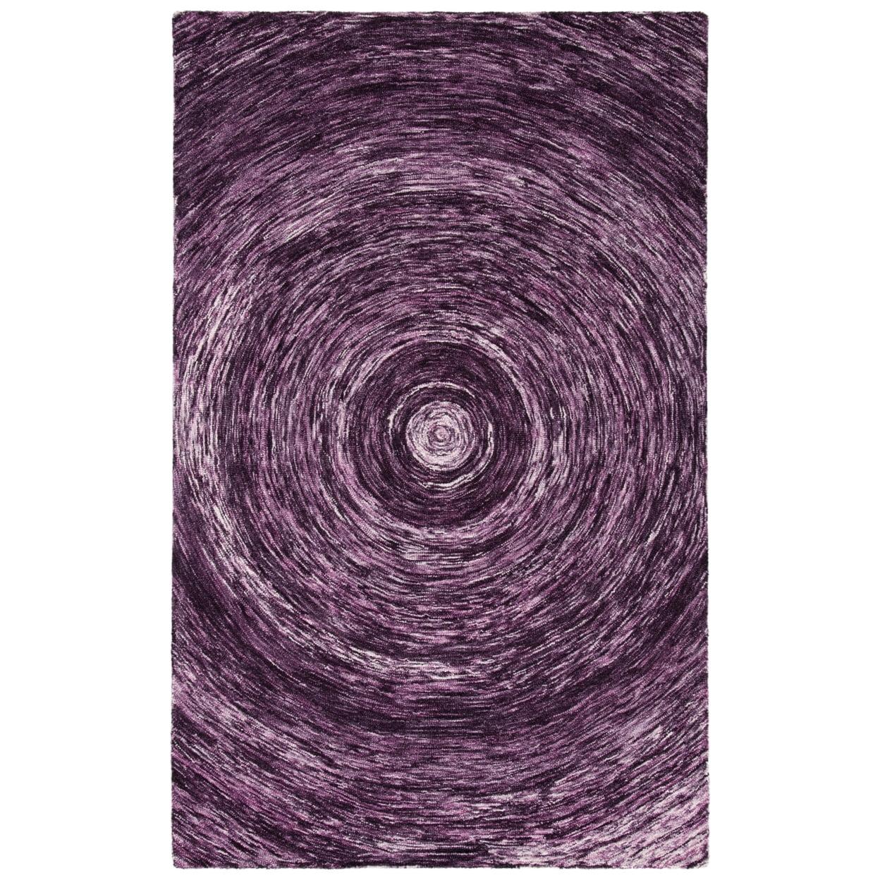 Bohemian Bliss Hand-Tufted Wool Rectangular Rug in Purple