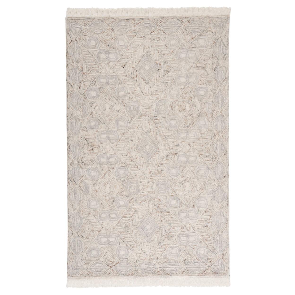 Silk Road Ivory Wool 6' Square Tufted Area Rug