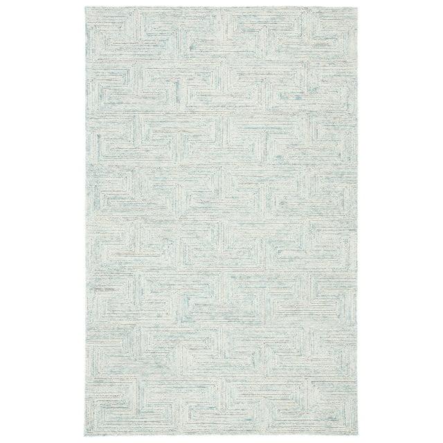 Ikat IKT101 Hand Tufted Area Rug - Teal/Grey - 4'x6' - Safavieh