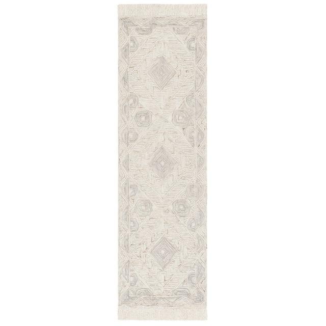 Ikat IKT801 Hand Tufted Runner Rug - Ivory/Grey - 2'3"x8' - Safavieh.