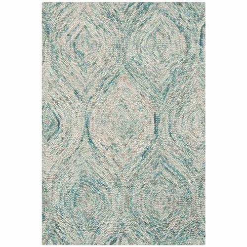 Coastal Breeze Ivory & Sea Blue Hand-tufted Wool Area Rug - 2' x 3'