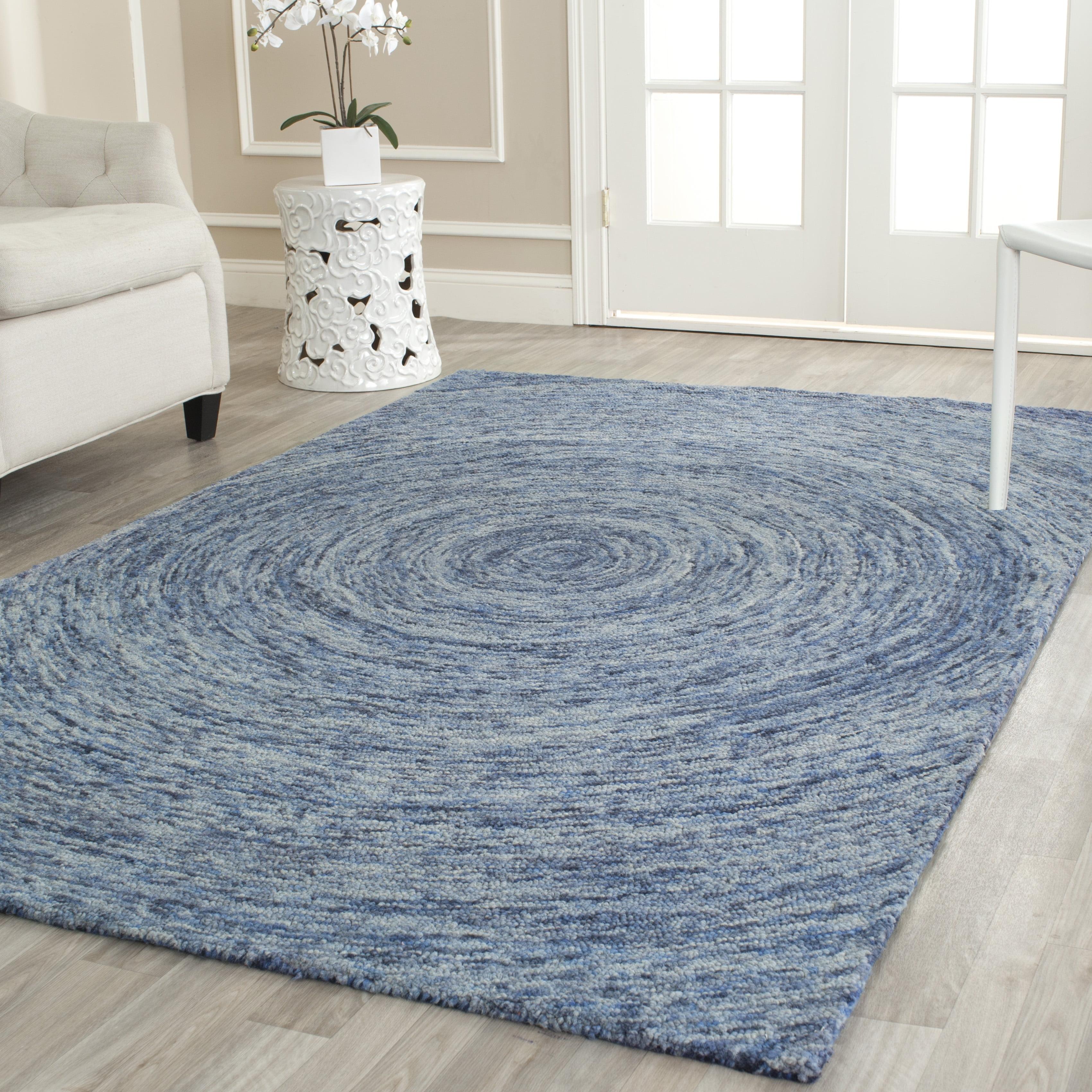 Ikat IKT633 Hand Tufted Area Rug - Dark Blue/Multi - 6'x9' - Safavieh