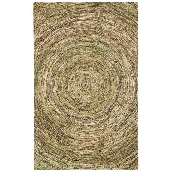 Ikat IKT633 Hand Tufted Area Rug - Green - 4'x6' - Safavieh