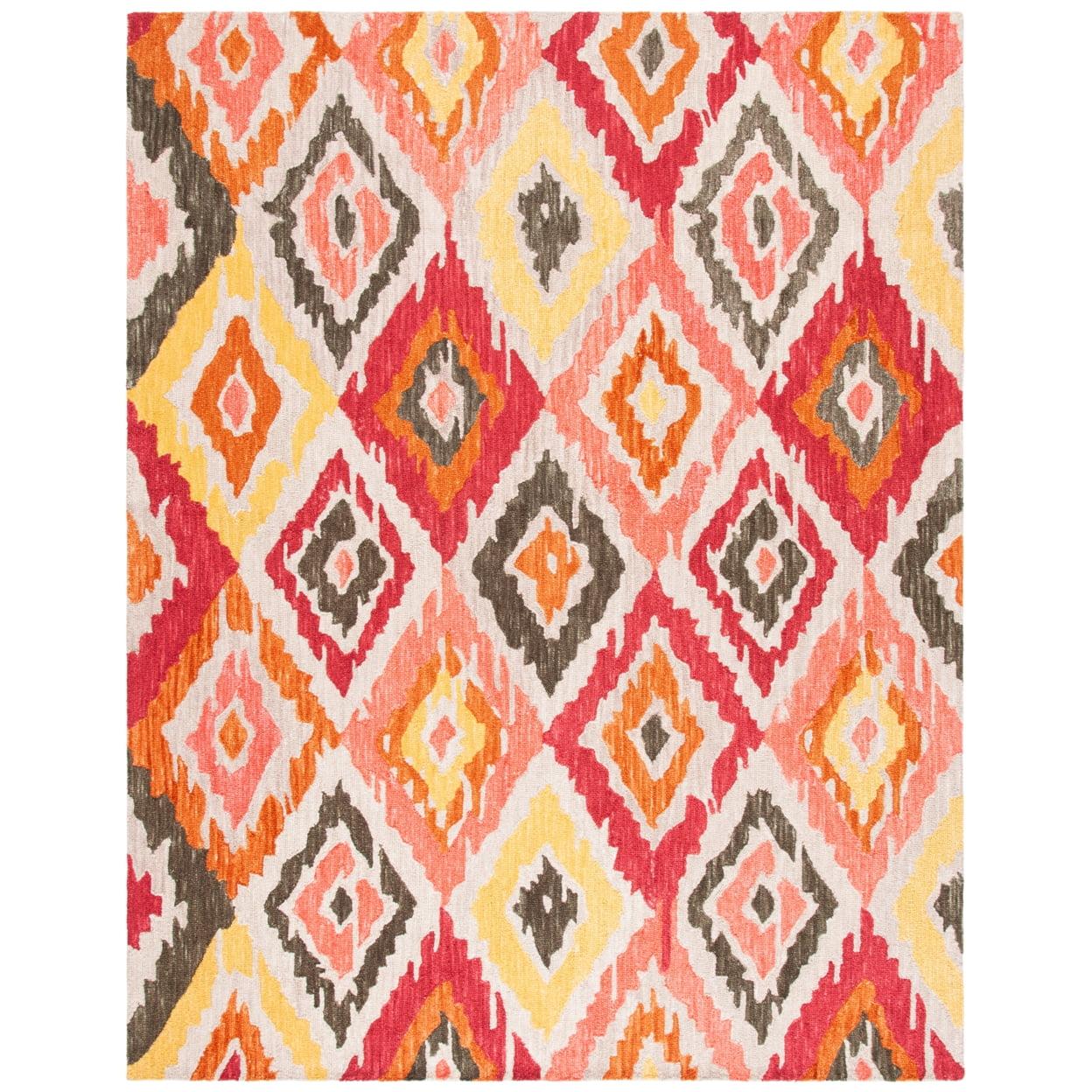 Ikat IKT337 Hand Tufted Area Rug - Beige/Pink - 8'9"x11'9" - Safavieh.