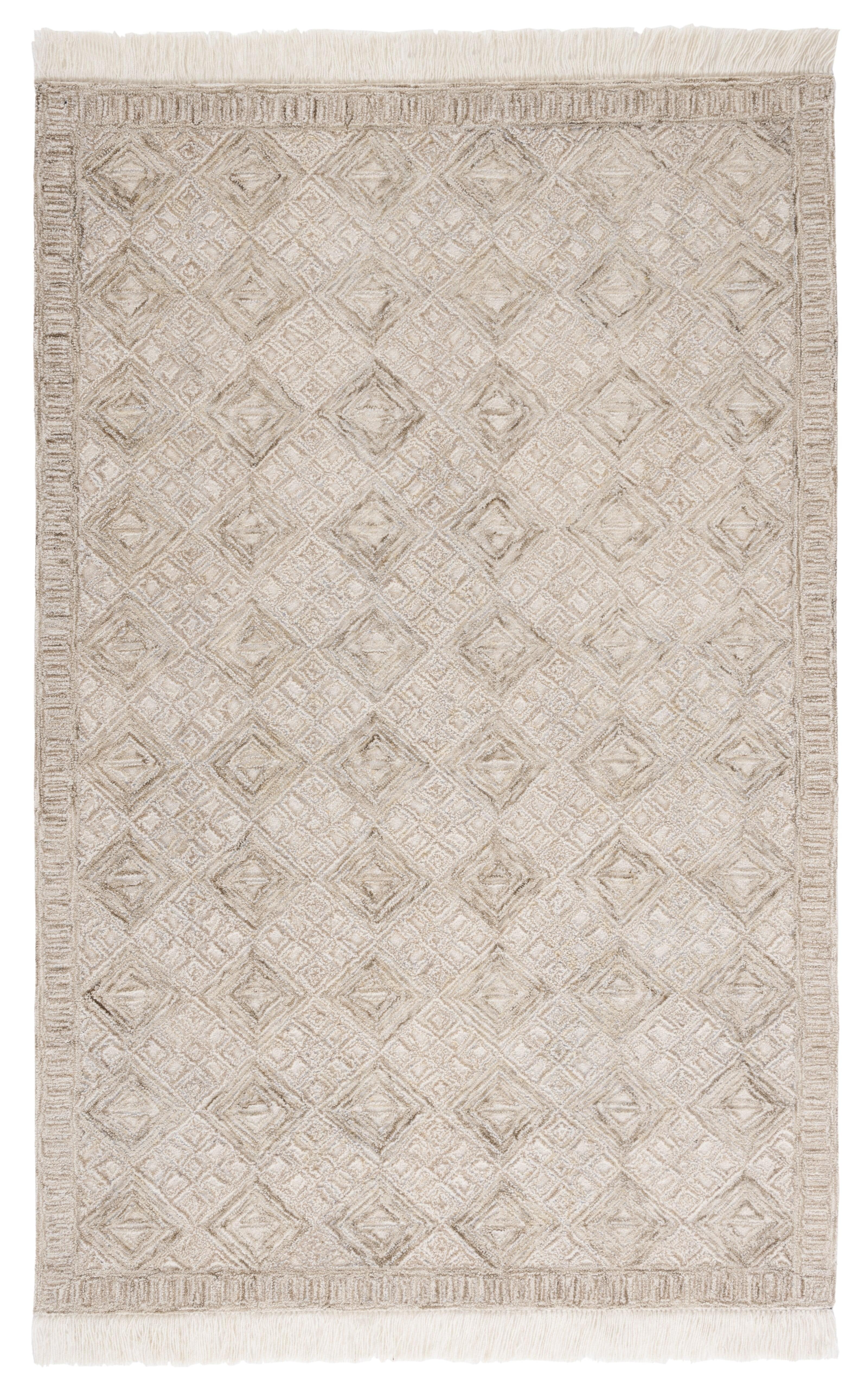 Ikat IKT803 Hand Tufted Area Rug - Ivory/Sage - 8'x10' - Safavieh.