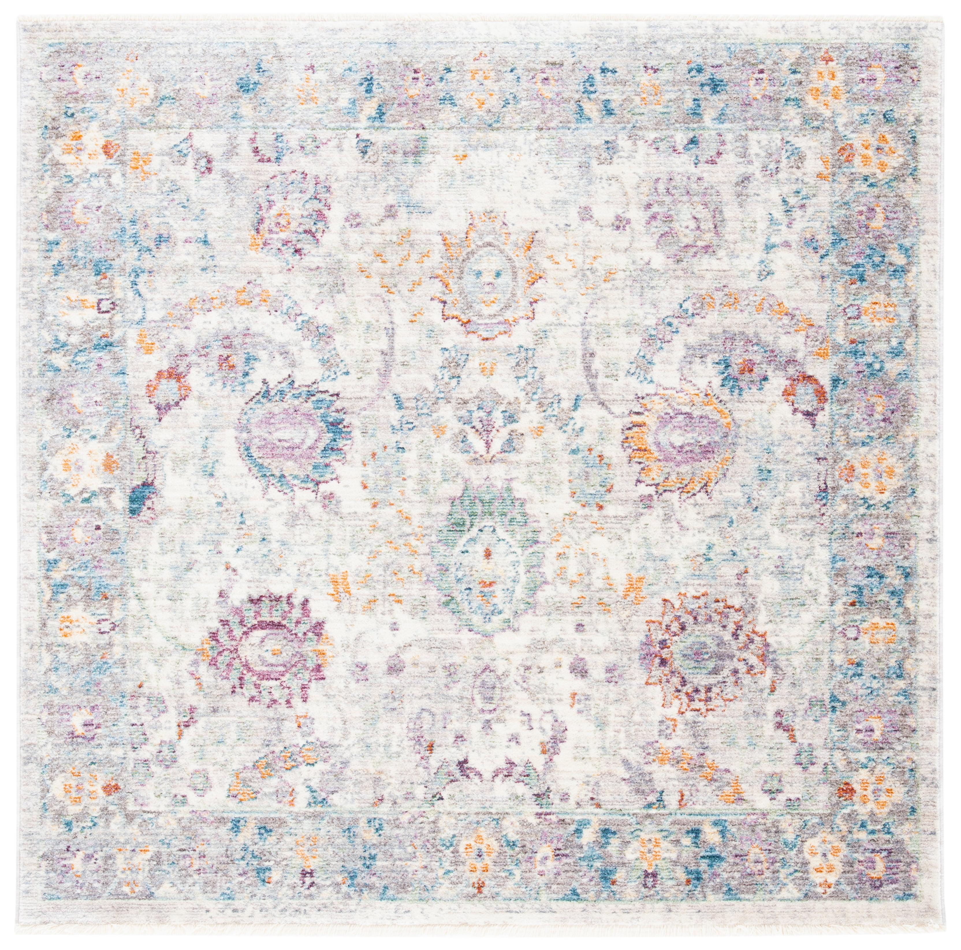 SAFAVIEH Illusion Kenneth Oriental Area Rug, Cream/Purple, 4' x 4' Square