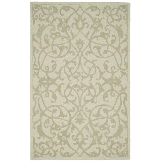 SAFAVIEH Impressions Clarisse Geometric Wool Area Rug, Sage, 4' x 6'