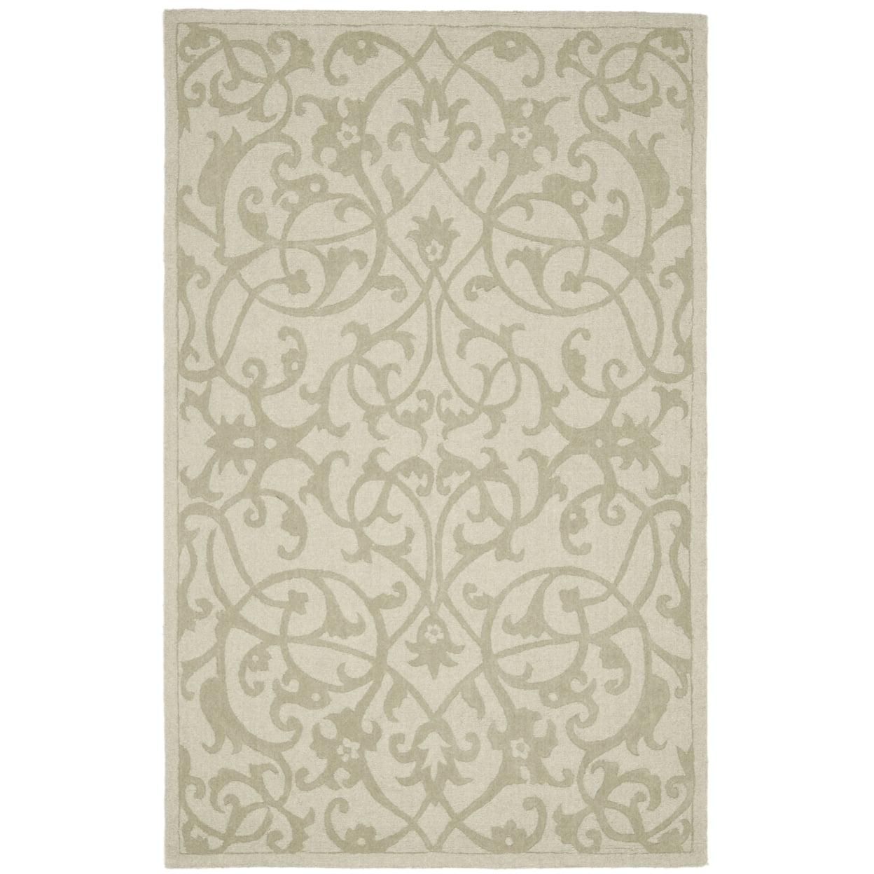 Sage Green Hand-Tufted Wool Rectangular Area Rug