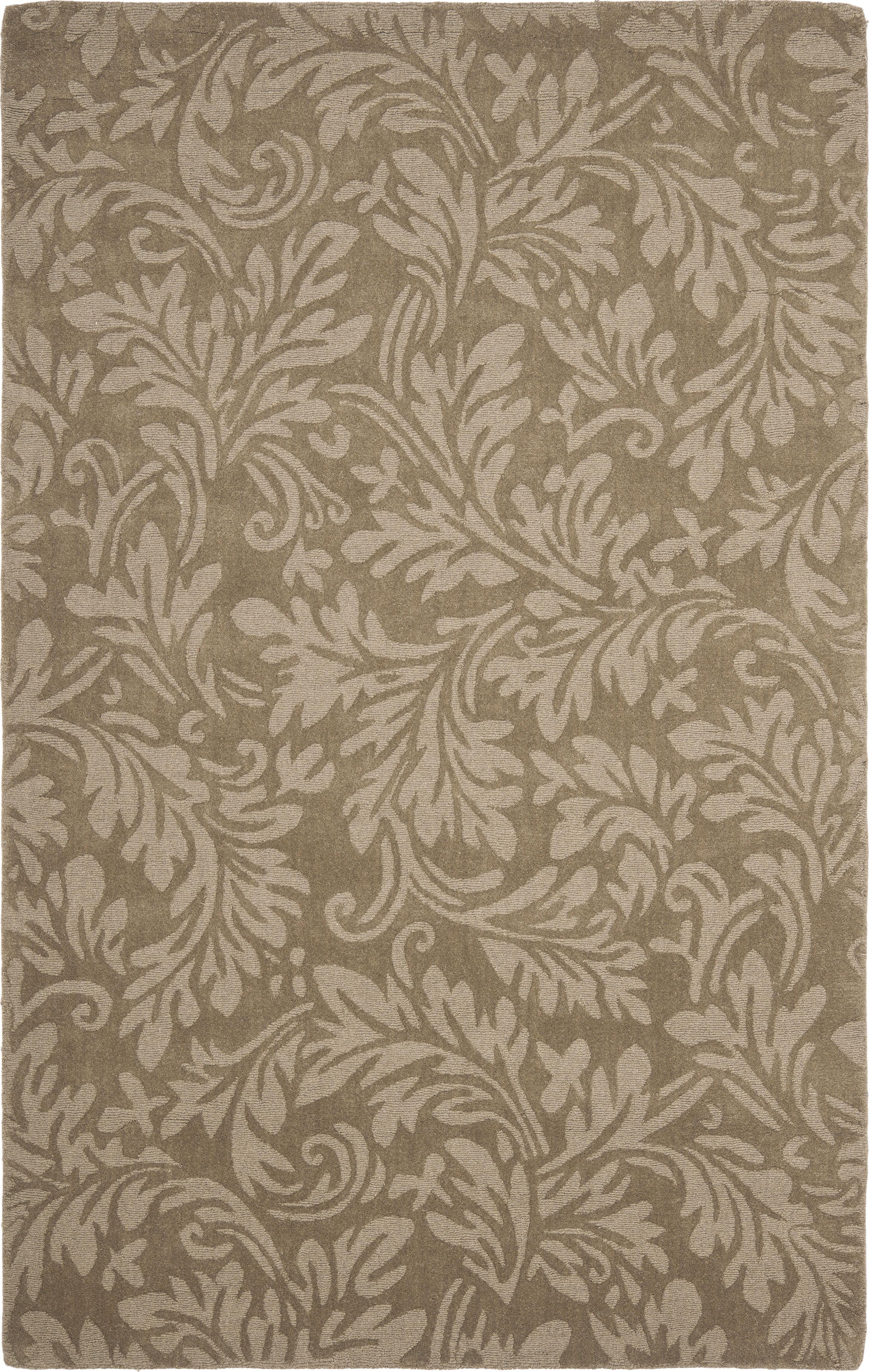 Brown Hand-Tufted Wool Rectangular Area Rug