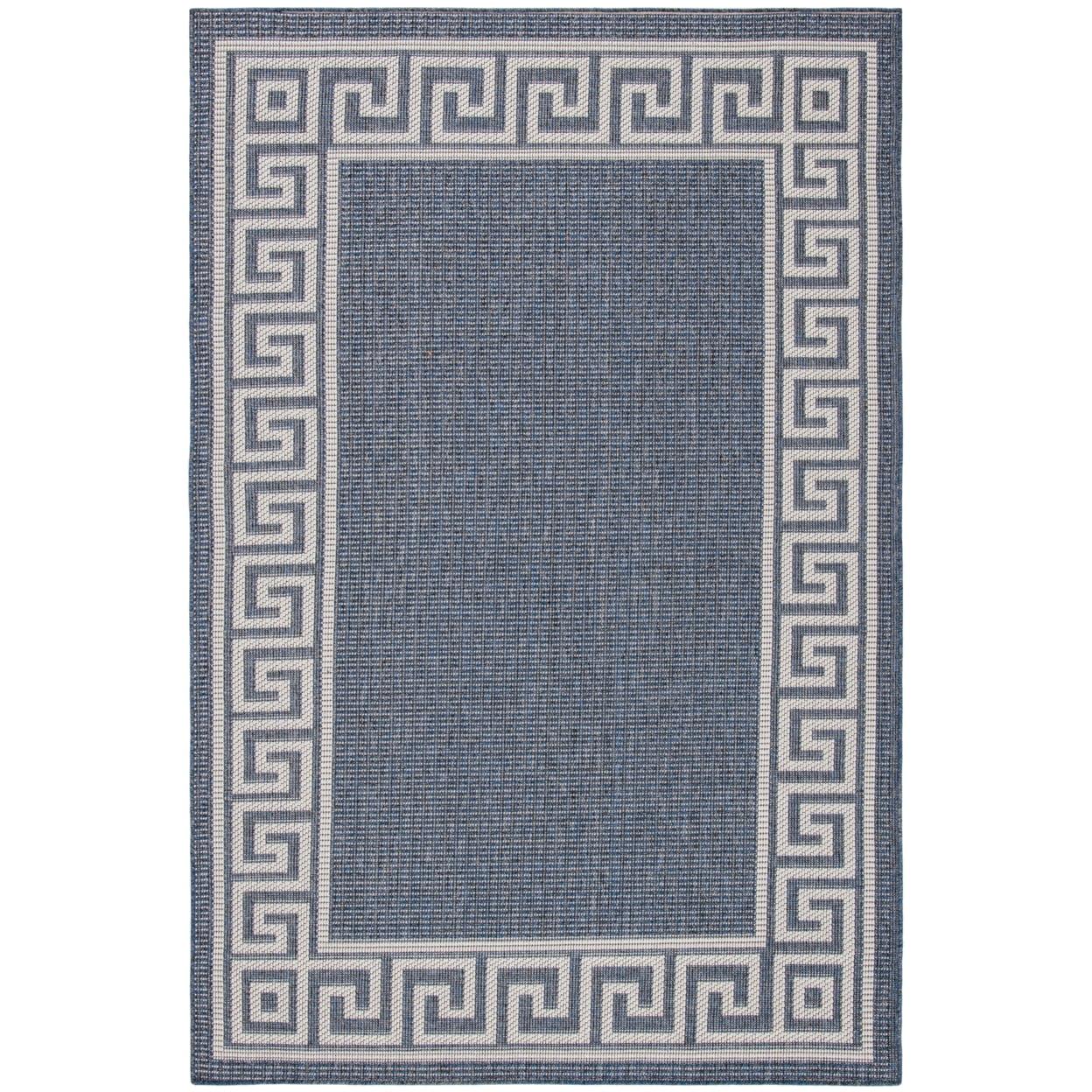 Bermuda BMU820 Power Loomed Indoor/Outdoor Area Rug - Dark Blue/Ivory - 6'7"x9'2" - Safavieh.