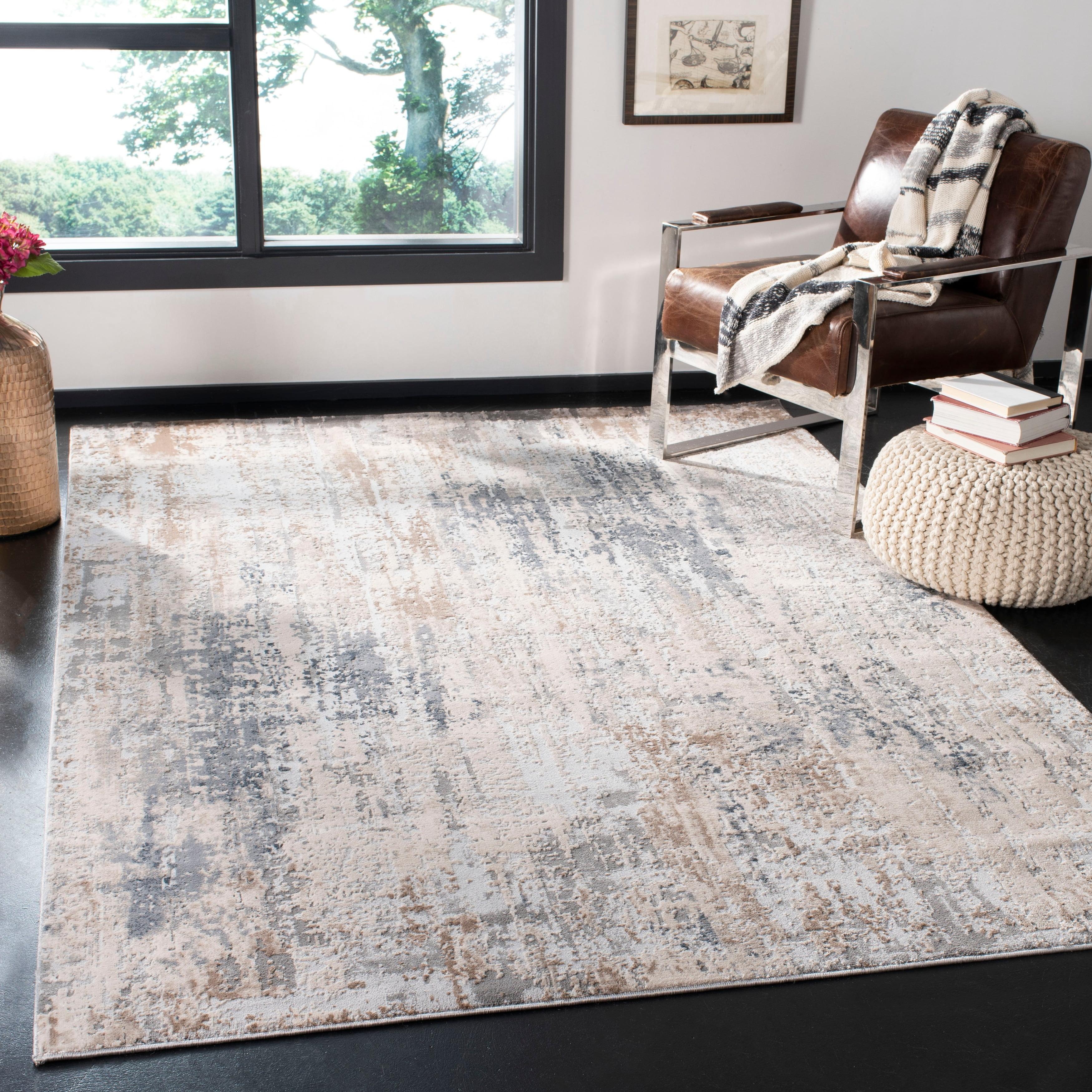 Invista INV432 Power Loomed Area Rug - Cream/Grey - 4'x6' - Safavieh.