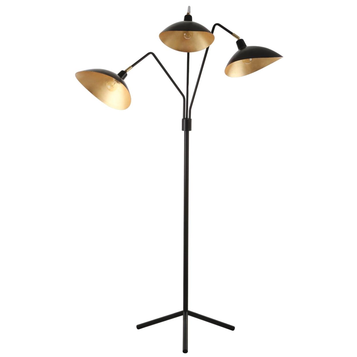 Adjustable Tripod 69.5" Black & Gold Floor Lamp