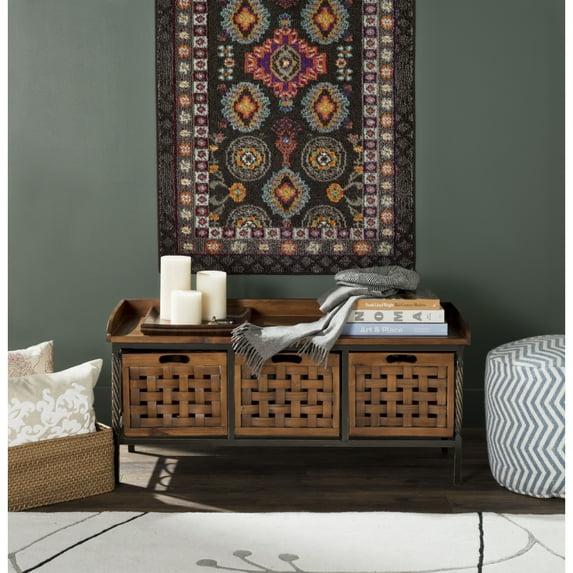 Isaac Storage Bench - Honey Oak - Safavieh