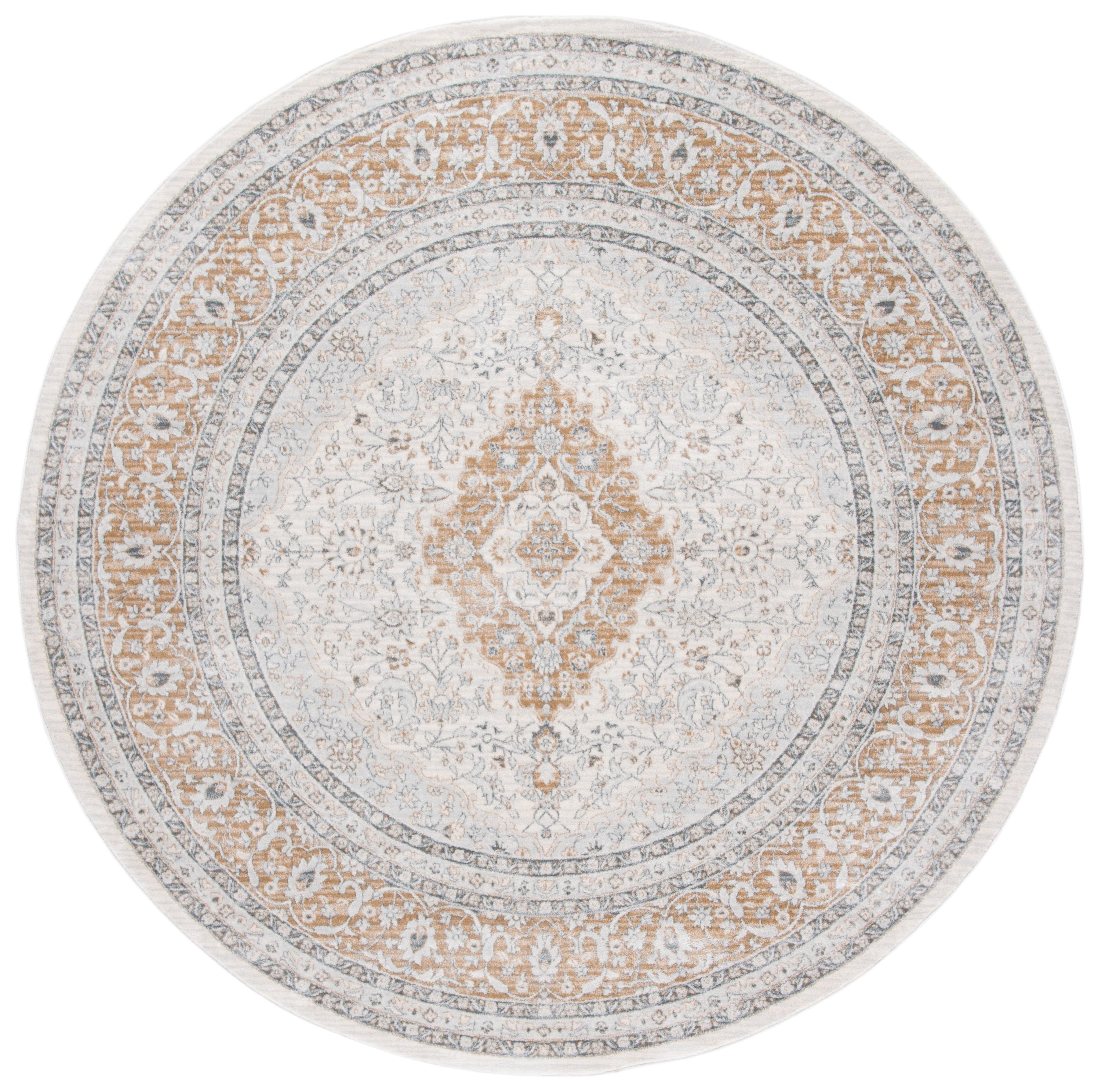 Isabella ISA919 Power Loomed Area Rug - Cream/Beige - 4' round - Safavieh.