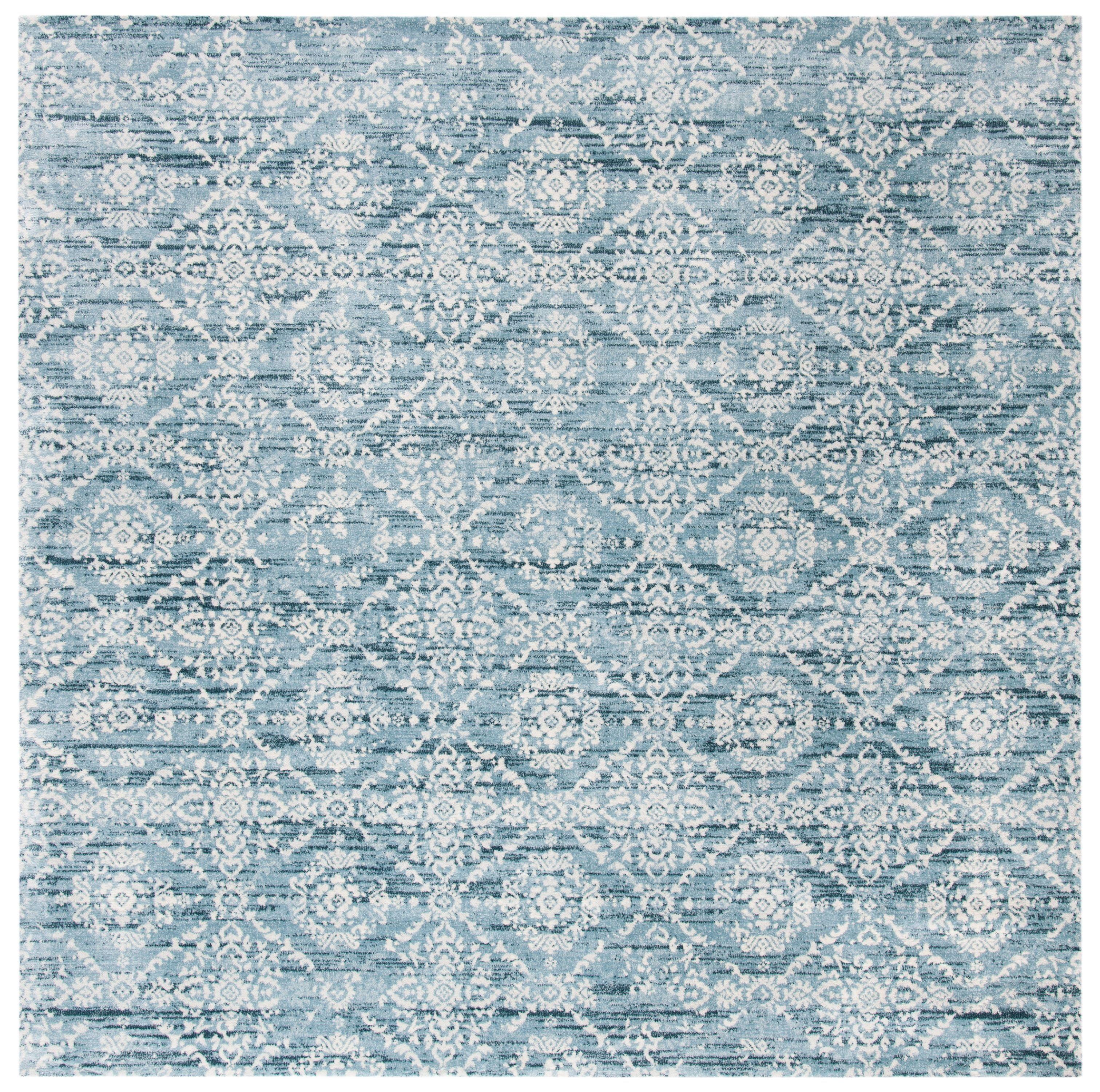 Isabella ISA953 Machine Made Indoor Area Rug - Denim Blue/Ivory - 6'7"x6'7" - Safavieh