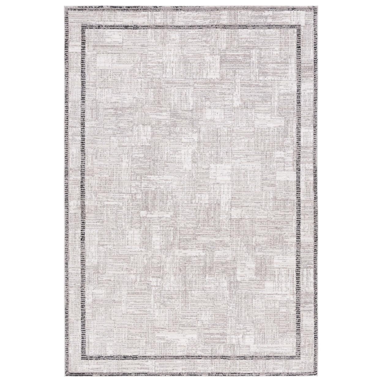 Elegant Light Blue and Cream Rectangular Synthetic Rug, 68x20 in