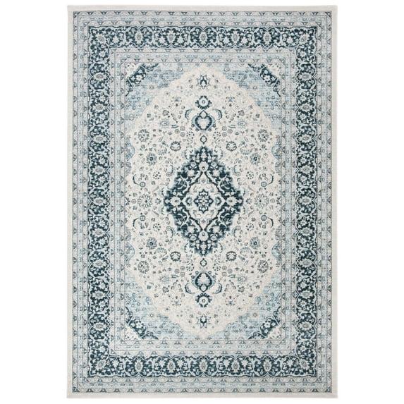 Isabella ISA919 Power Loomed Area Rug - Cream/Dark Blue - 9'x12' - Safavieh