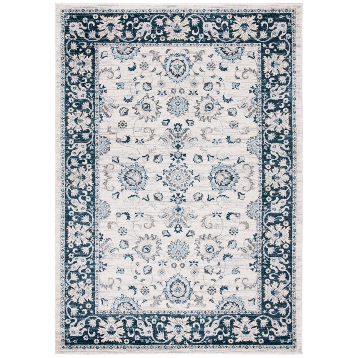 Isabella ISA940 Power Loomed Accent Rug - Cream/Navy - 3'x5' - Safavieh