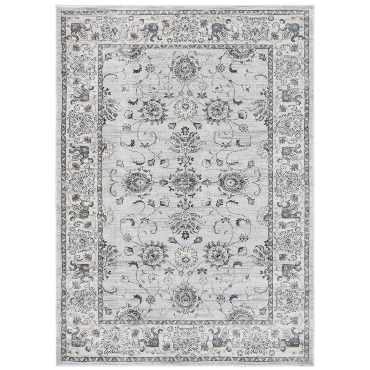 Isabella ISA940 Power Loomed Area Rug - Light Grey/Cream - 3'x5' - Safavieh.
