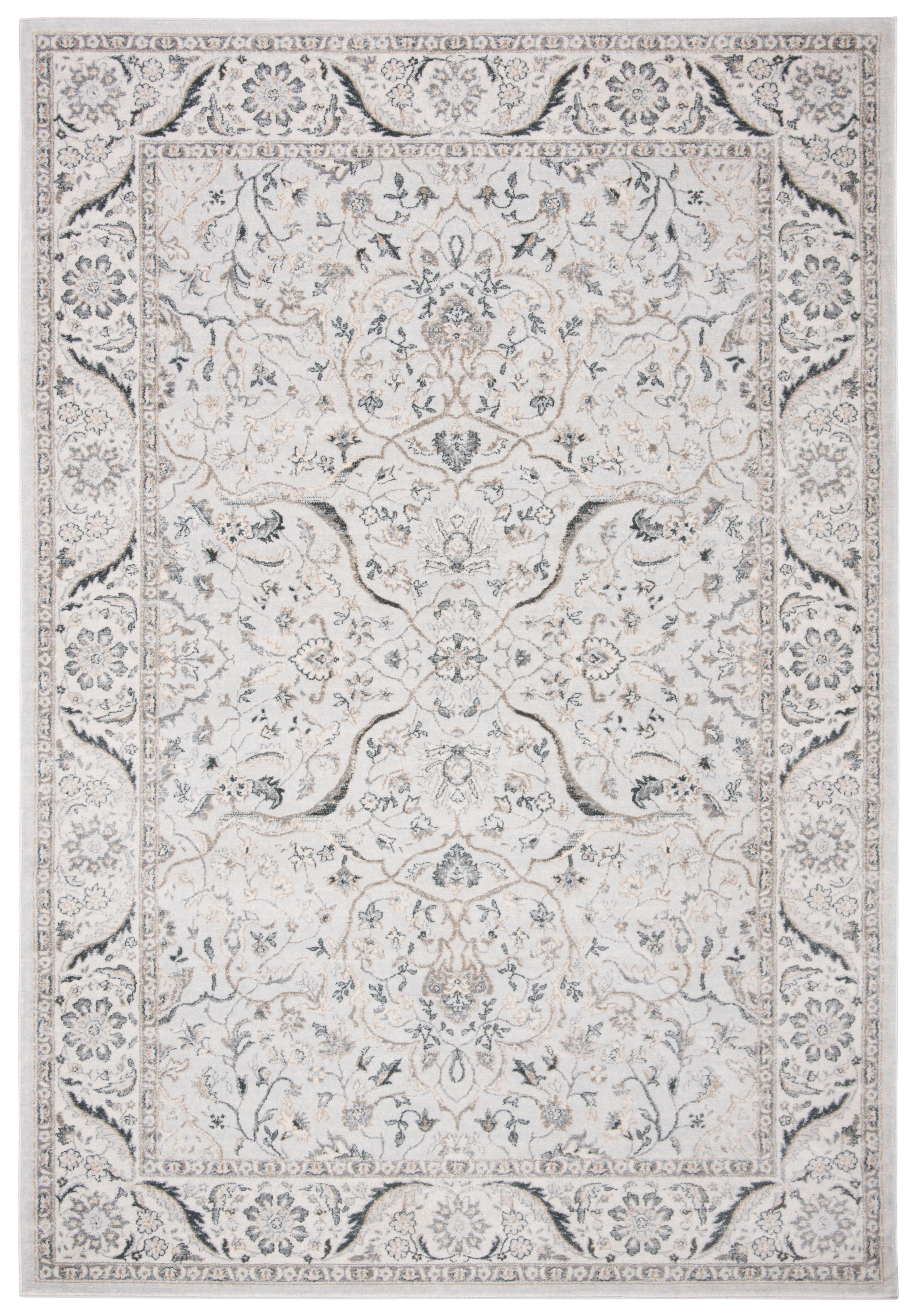 Isabella ISA912 Power Loomed Area Rug - Light Grey/Cream - 6'7"x9' - Safavieh.
