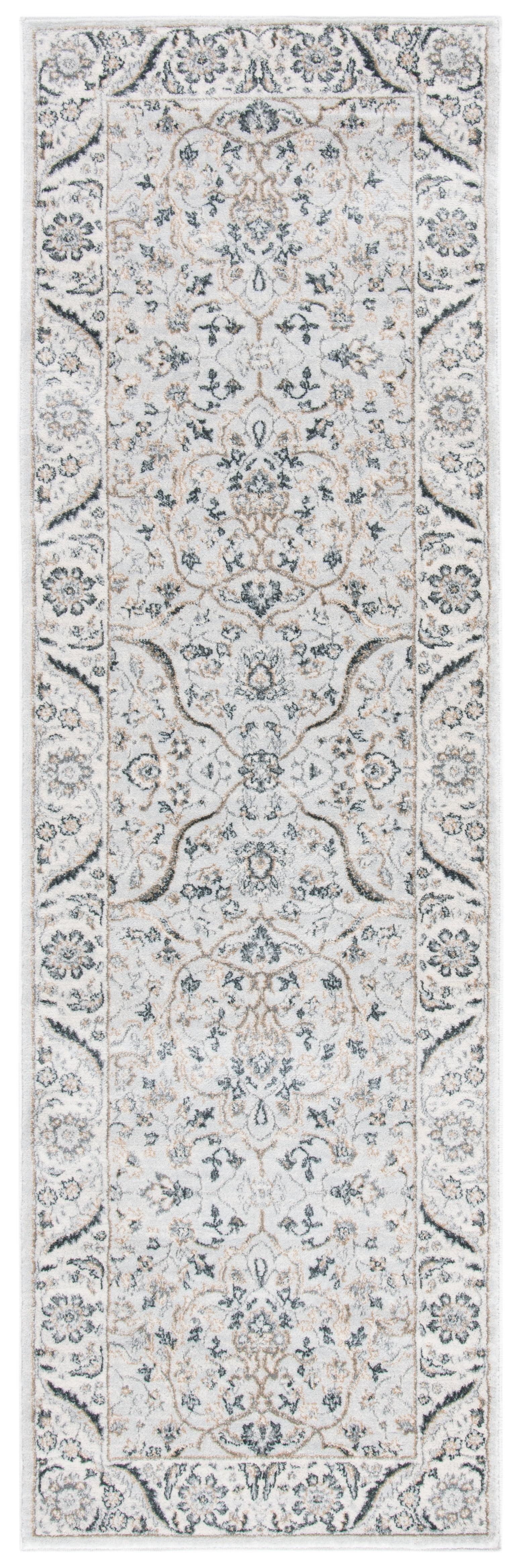 Isabella ISA912 Power Loomed Accent Rug - Light Grey/Cream - 2'2"x5' - Safavieh.