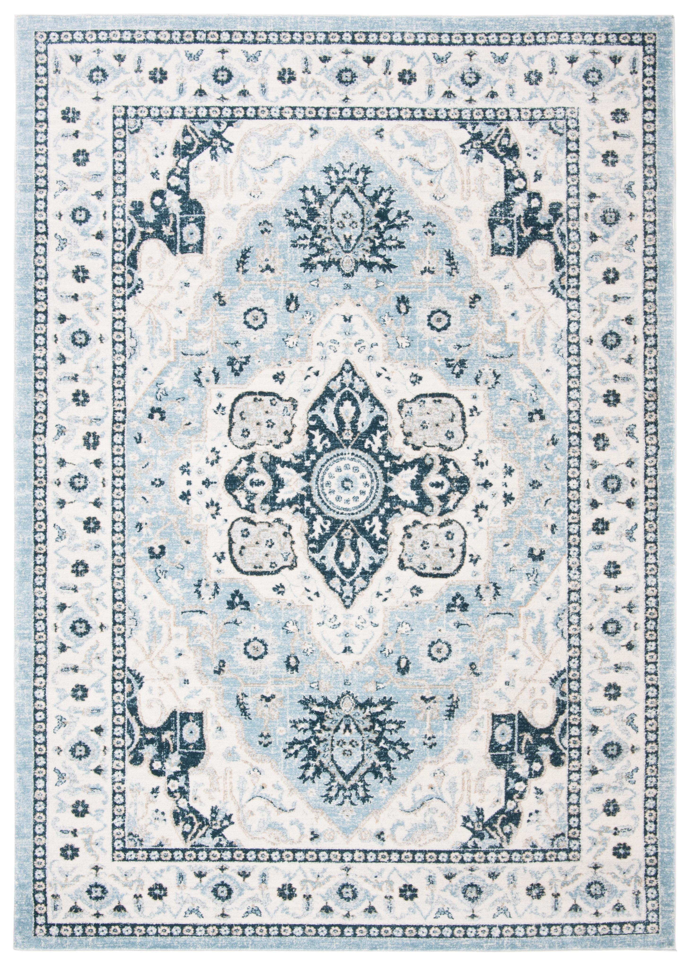 Isabella ISA936 Power Loomed Area Rug - Light Blue/Cream - 8'x10' - Safavieh