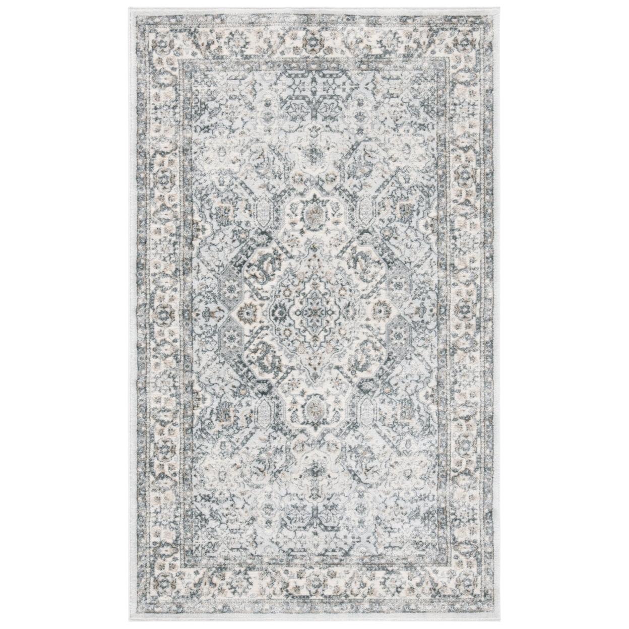 Isabella ISA916 Power Loomed Accent Rug - Dark Grey/Cream - 3'x5' - Safavieh