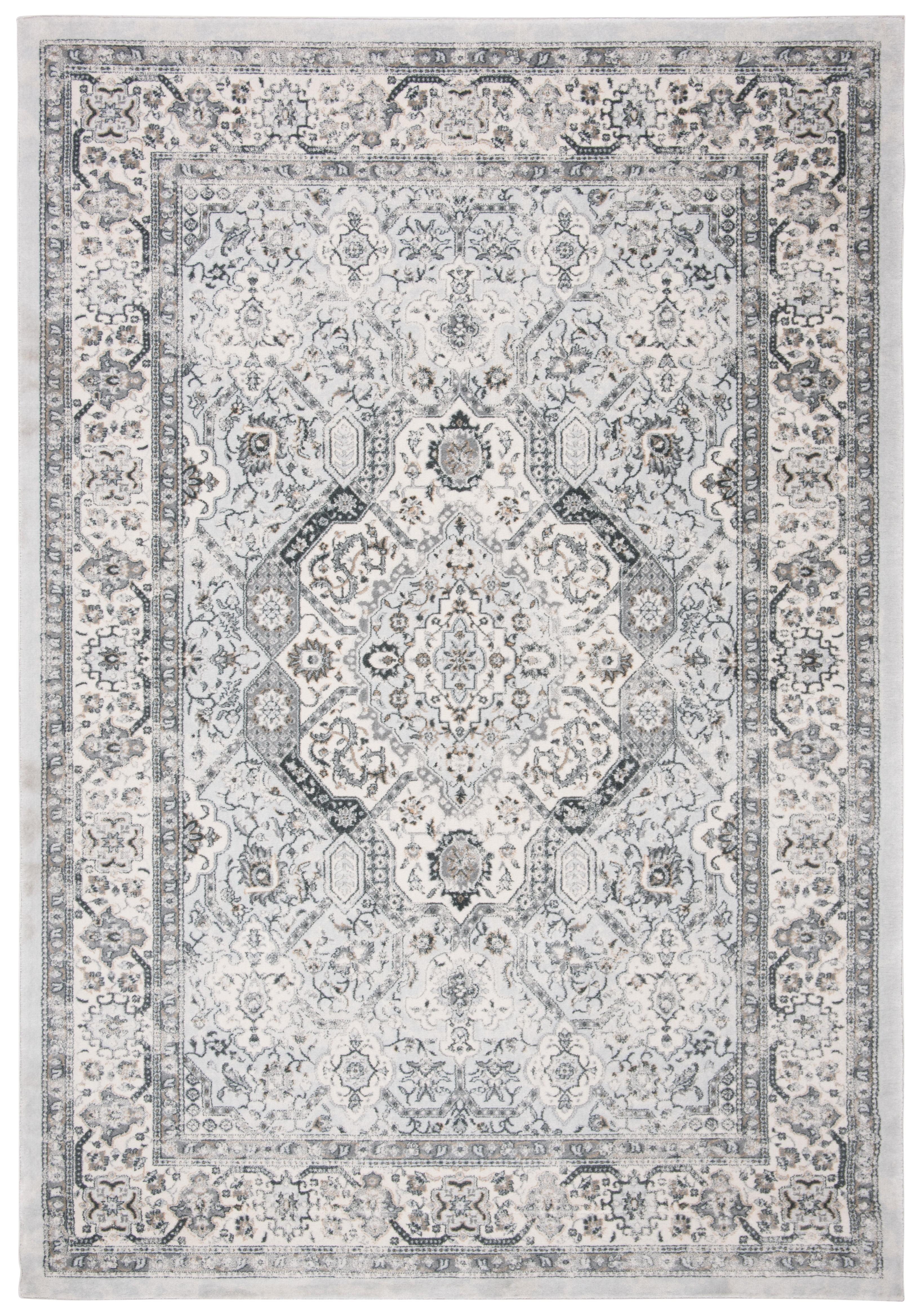 Isabella ISA916 Power Loomed Area Rug - Dark Grey/Cream - 9'x12' - Safavieh