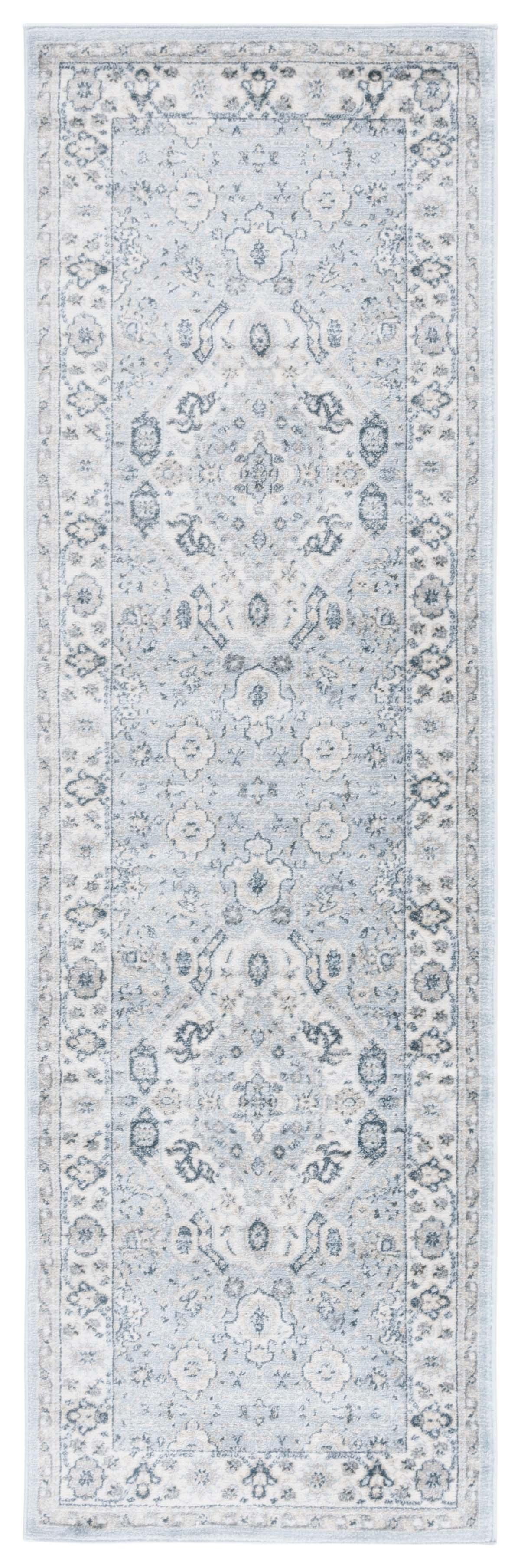 Isabella ISA916 Power Loomed Accent Rug - Blue/Creme - 2'2"x5' - Safavieh