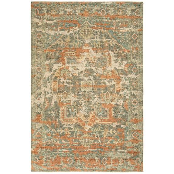 Izmir IZM101 Hand Knotted Area Rug - Rust/Taupe - 6'x9' - Safavieh