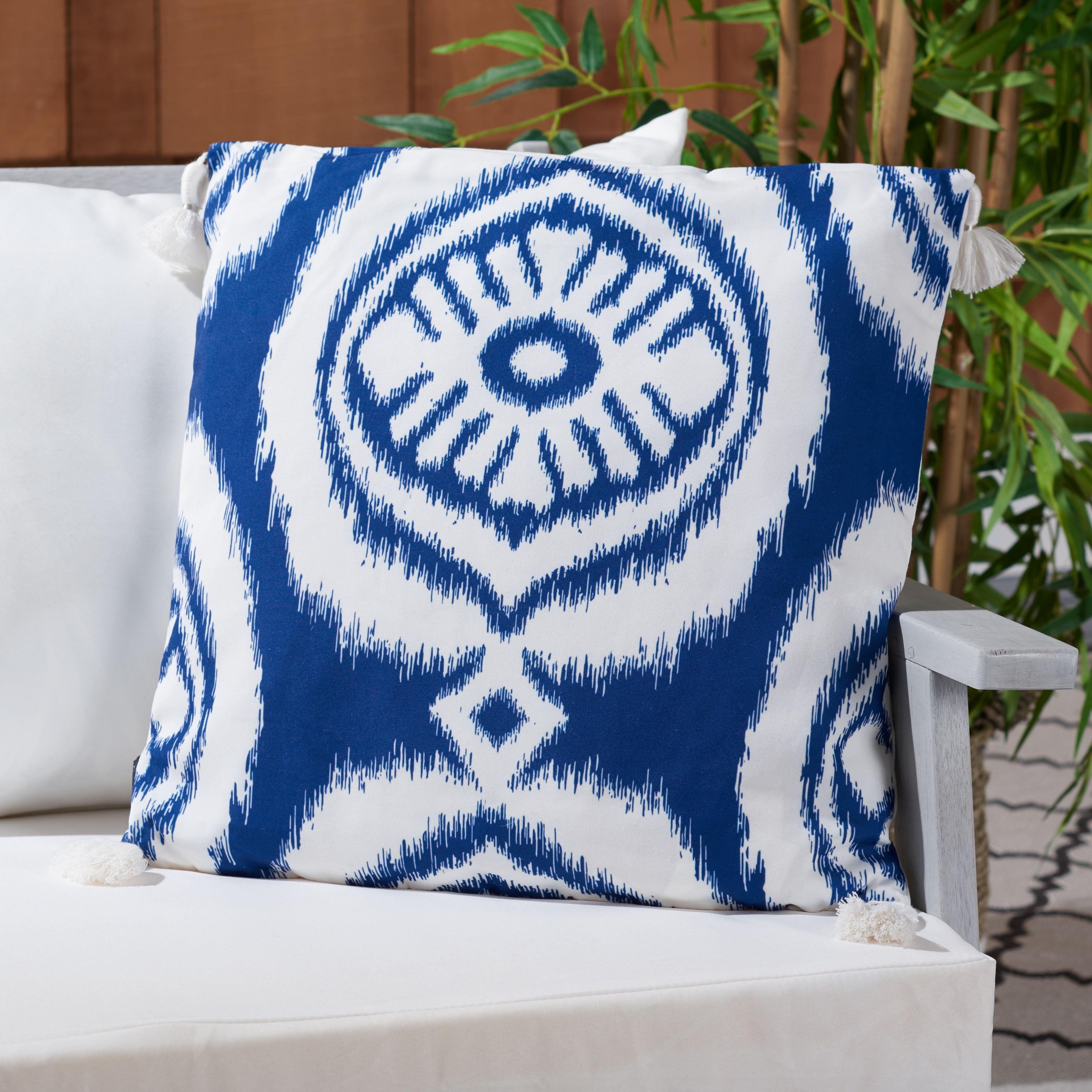 Clearlake Abstract Indoor/Outdoor Reversible Throw Pillow