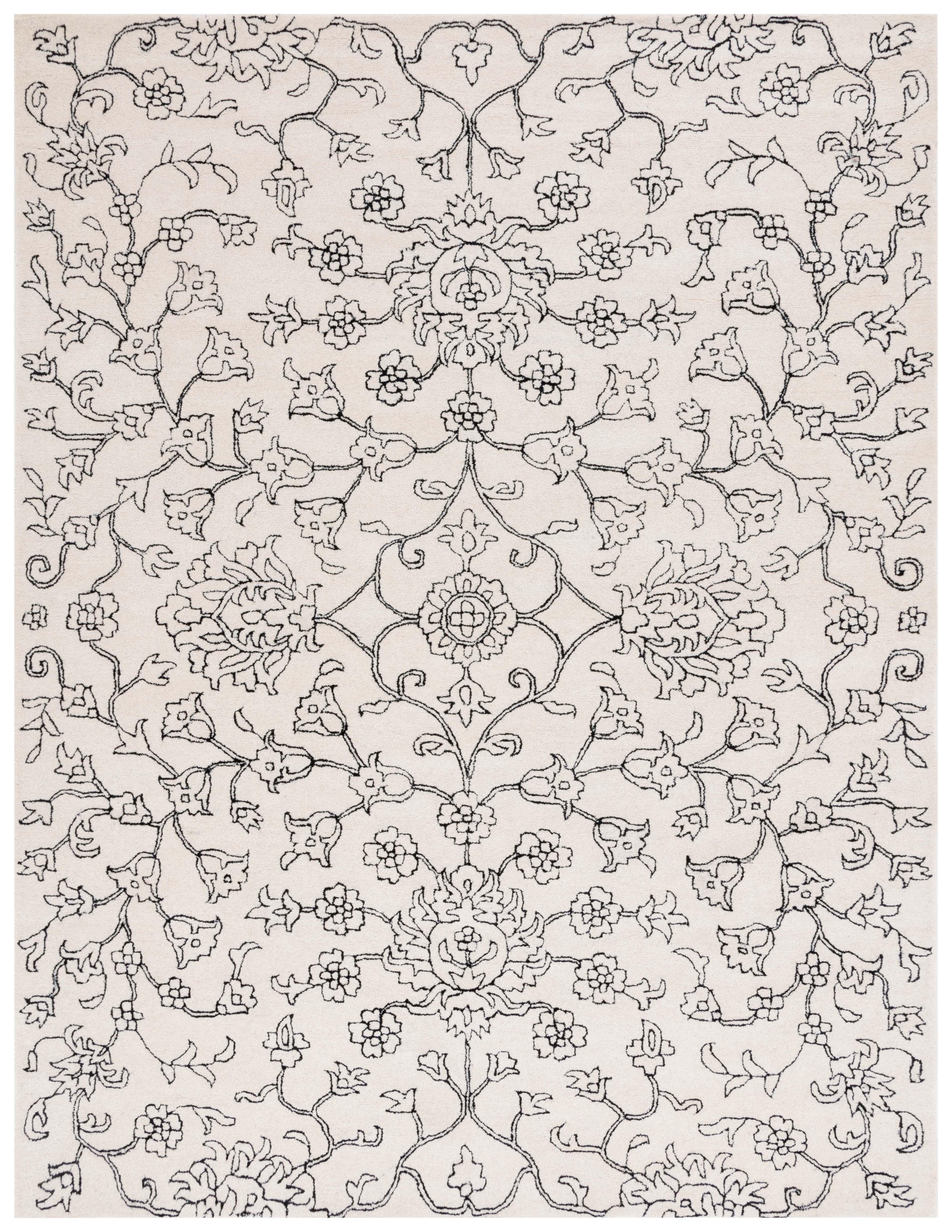 Jardin JAR730 Hand Tufted Area Rug - Ivory/Black - 8'x10' - Safavieh.