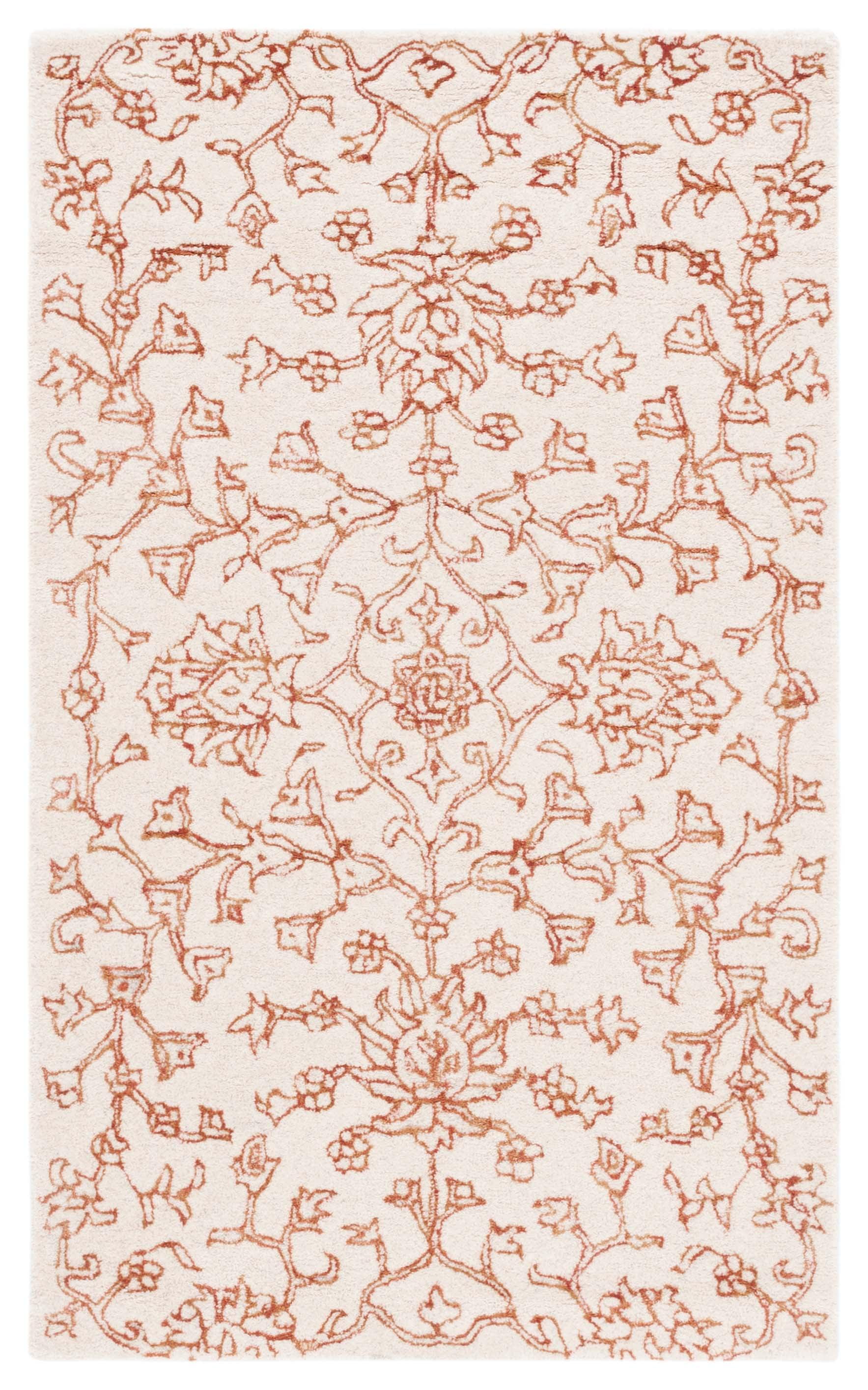 Jardin JAR730 Hand Tufted Area Rug - Ivory/Rust - 3'x5' - Safavieh.