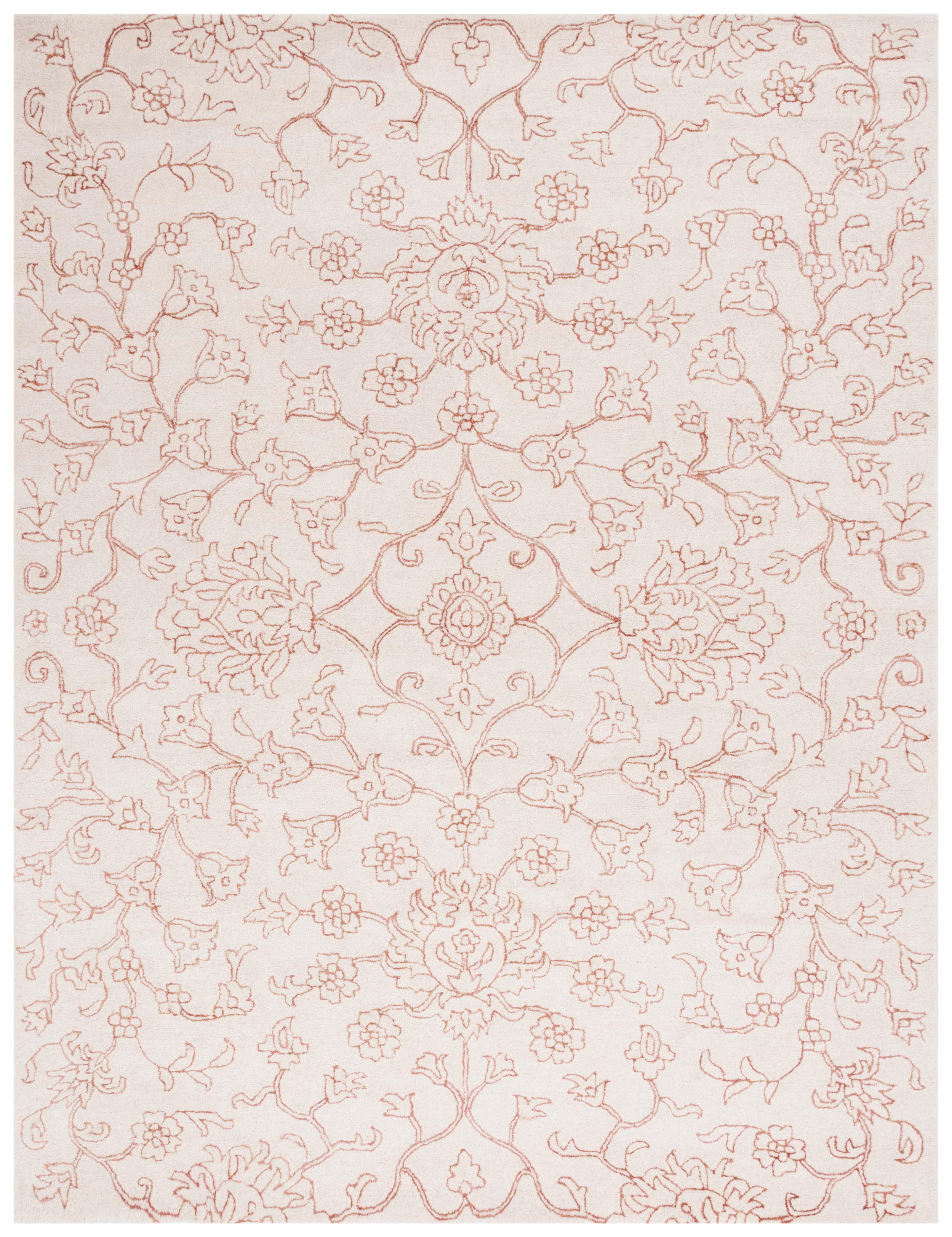 Jardin JAR730 Hand Tufted Area Rug - Ivory/Rust - 8'x10' - Safavieh.