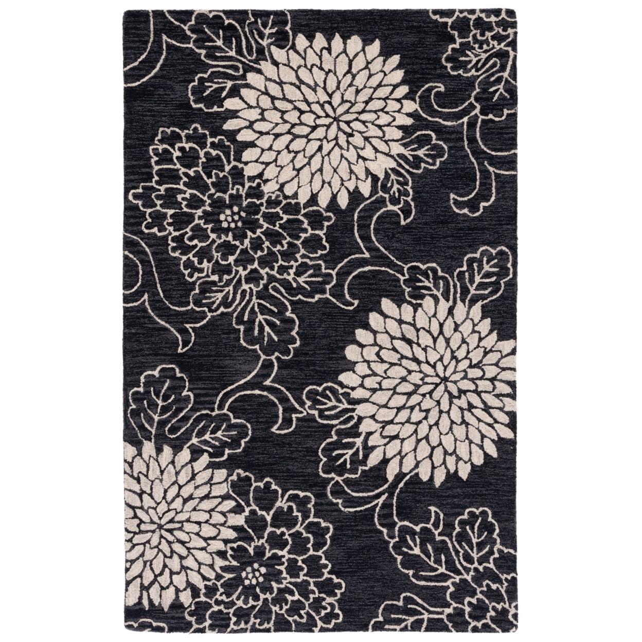 Jardin JAR602 Hand Tufted Area Rug - Black/Ivory - 3'x5' - Safavieh.
