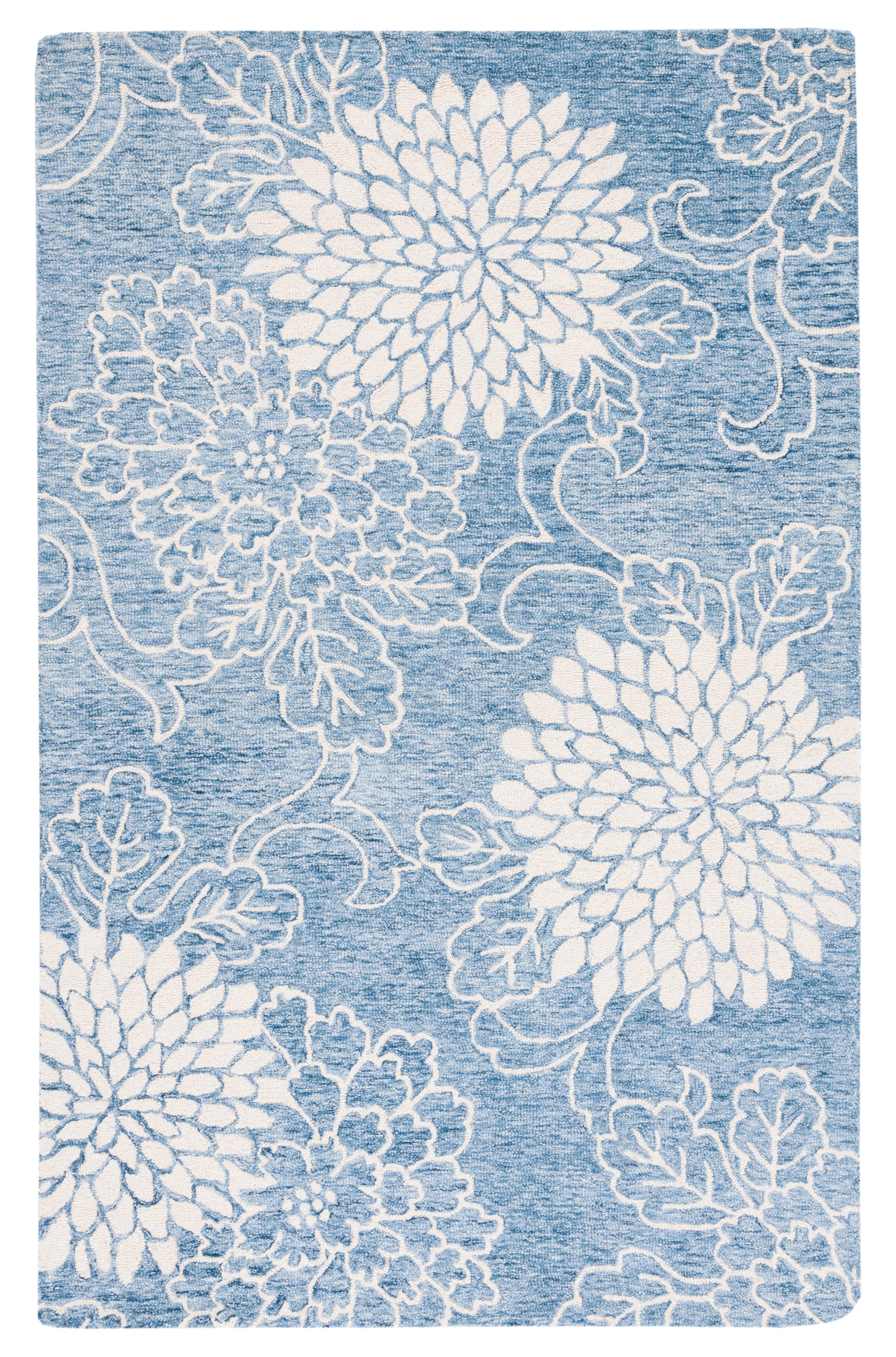 Jardin JAR602 Hand Tufted Area Rug - Blue/Ivory - 6'x9' - Safavieh.