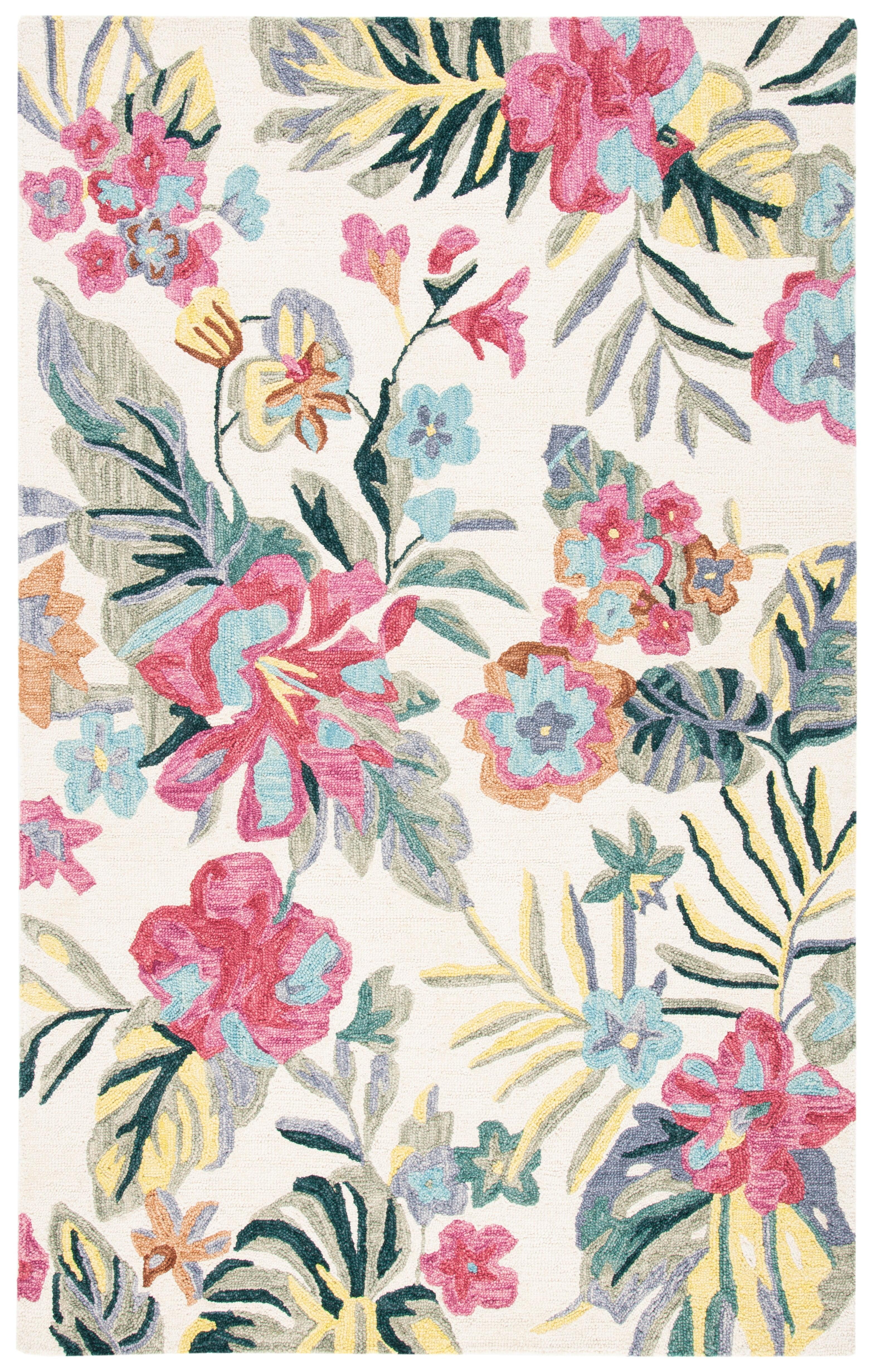 Jardin JAR151 Hand Tufted Area Rug - Ivory/Pink - 4'x6' - Safavieh