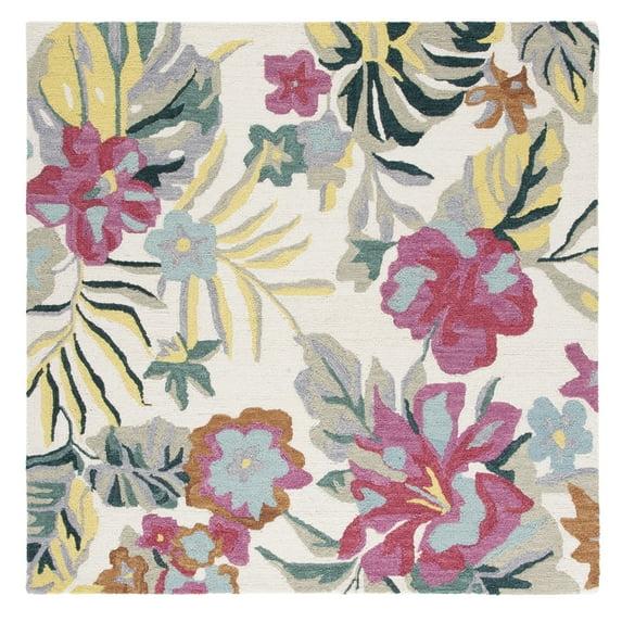 Jardin JAR151 Hand Tufted Area Rug - Ivory/Pink - 6'x6' - Safavieh